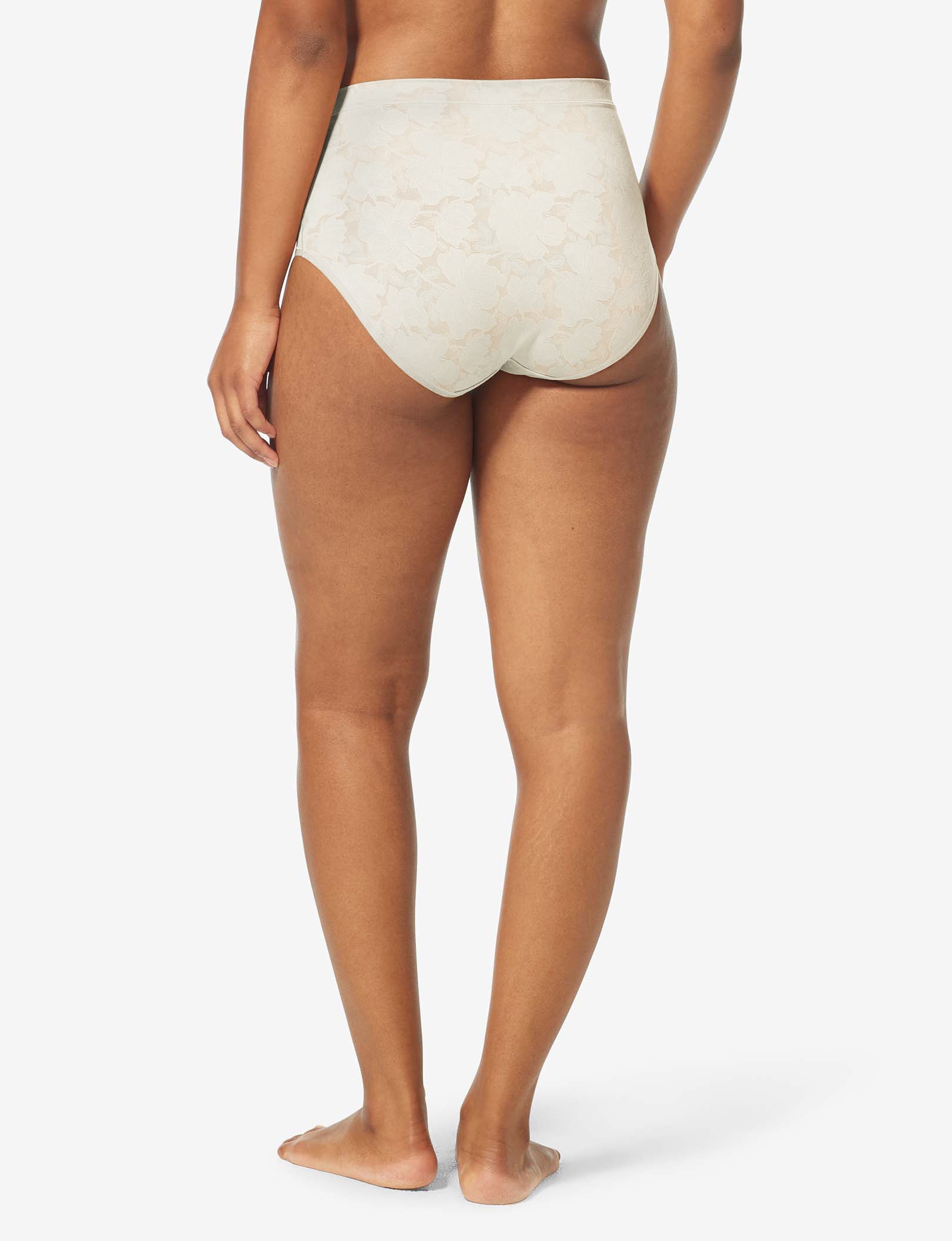 Women’s Second Skin Comfort Lace High Rise Brief::Coconut Milk Lace