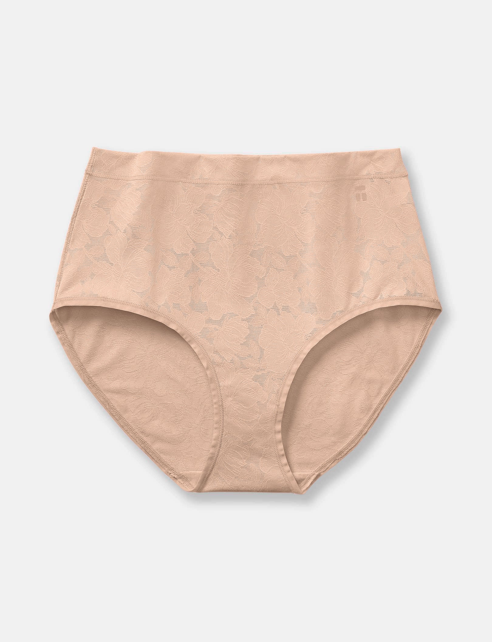 Women’s Second Skin Comfort Lace High Rise Brief::Maple Sugar Lace