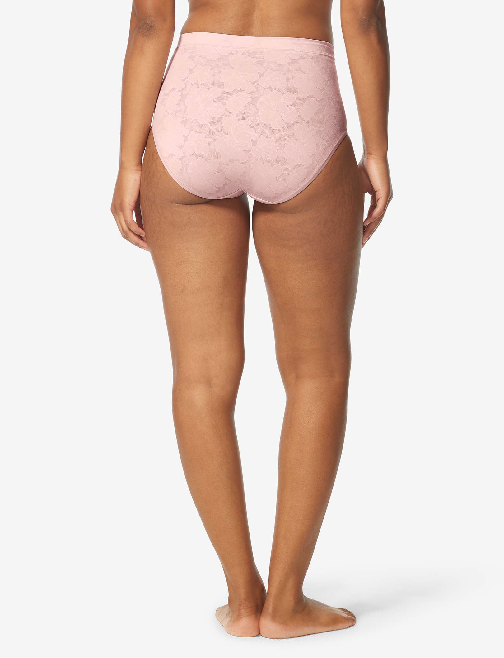 Women’s Second Skin Comfort Lace High Rise Brief::Peachskin Lace