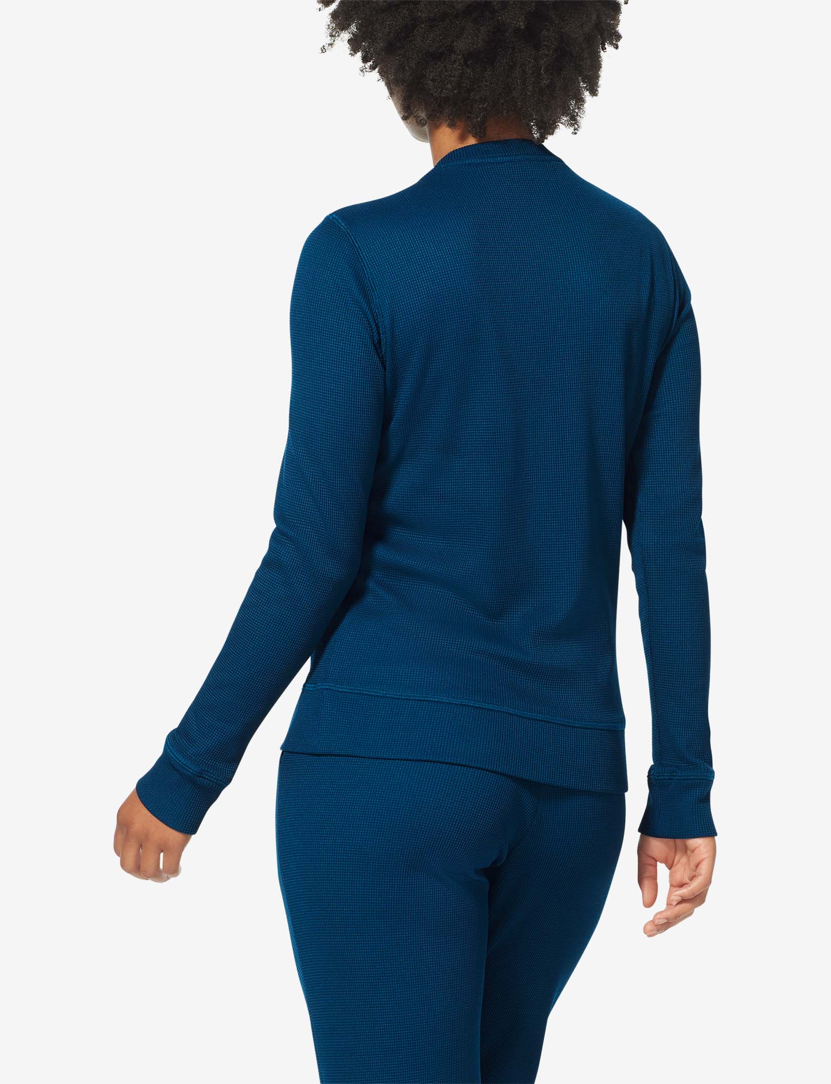 Women's Lounge Waffle Crew Neck Sweatshirt::Gibraltar Sea