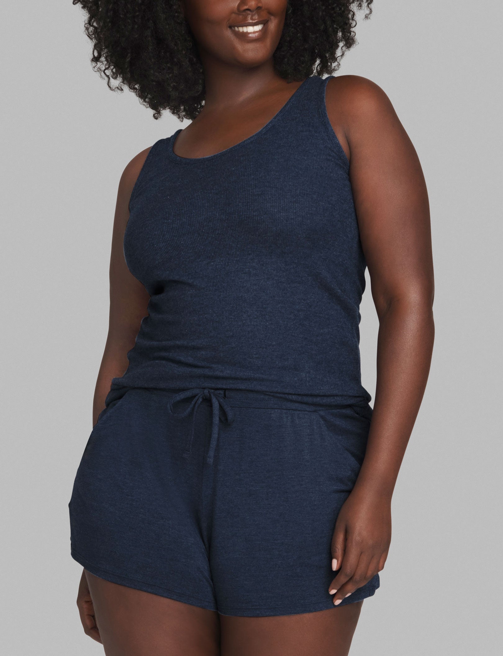 Women's Lounge Scoop or V-Neck Tank::Dress Blues Heather