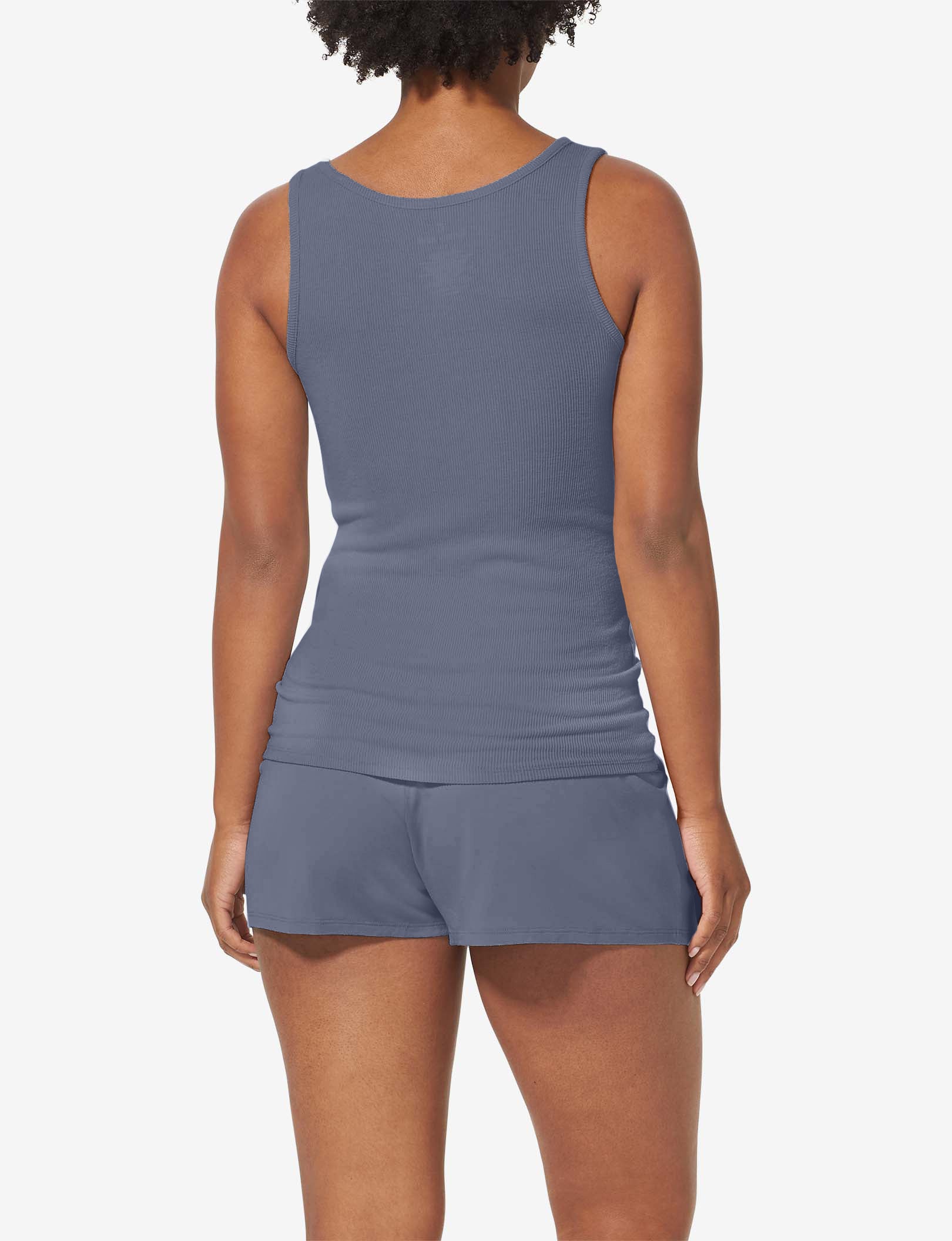 Women's Lounge Scoop or V-Neck Tank::Folkstone Gray