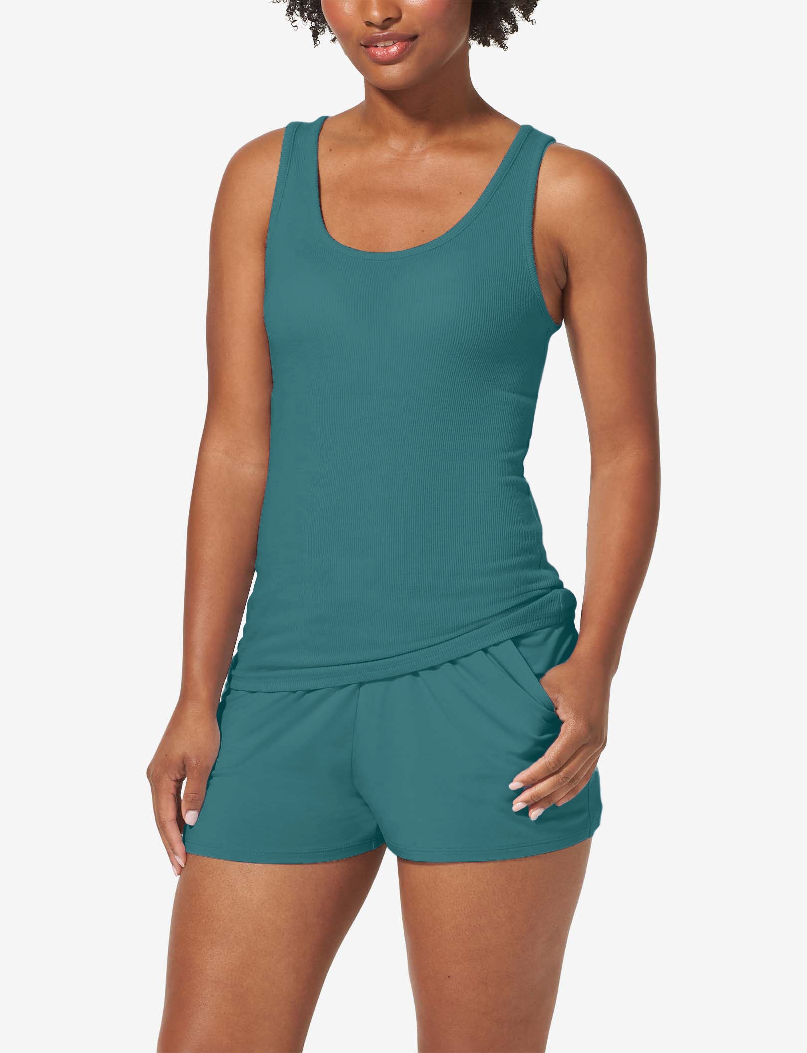 Women's Lounge Scoop or V-Neck Tank::Balsam