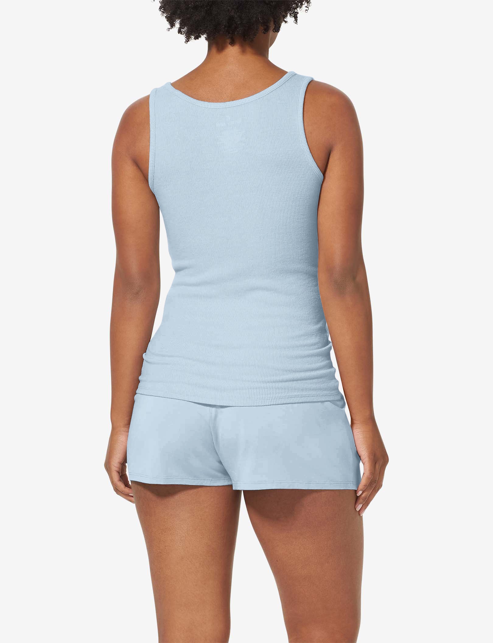 Women's Lounge Scoop or V-Neck Tank::Ice Blue