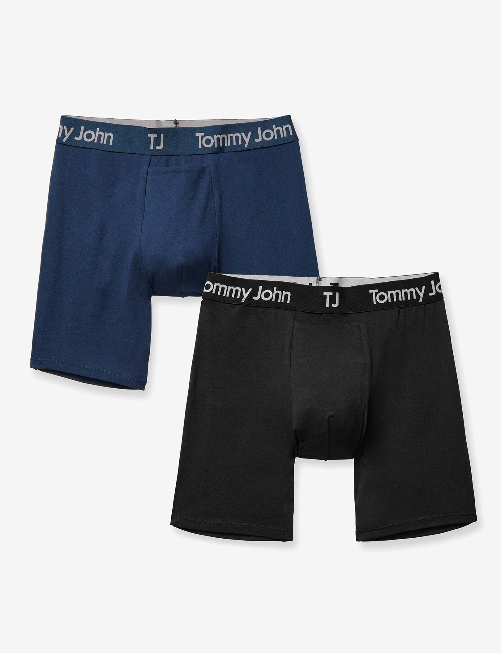 TJ Cotton Stretch Mid-Length Boxer Brief 6” (2-Pack)::Dress Blues/Black