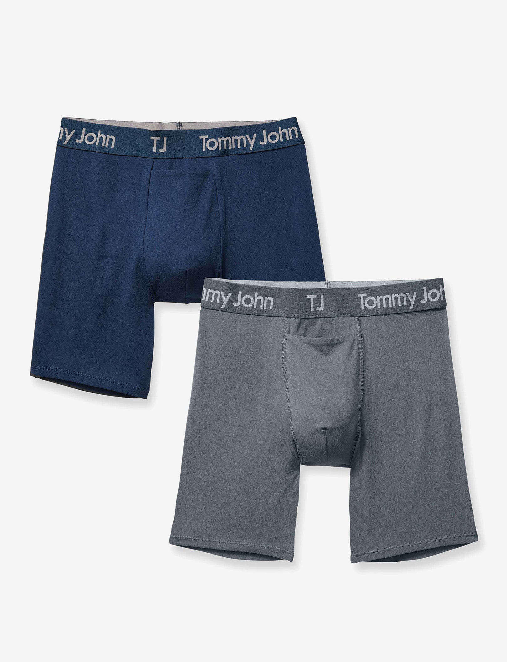 TJ Cotton Stretch Mid-Length Boxer Brief 6” (2-Pack)::Dress Blues/Turbulence