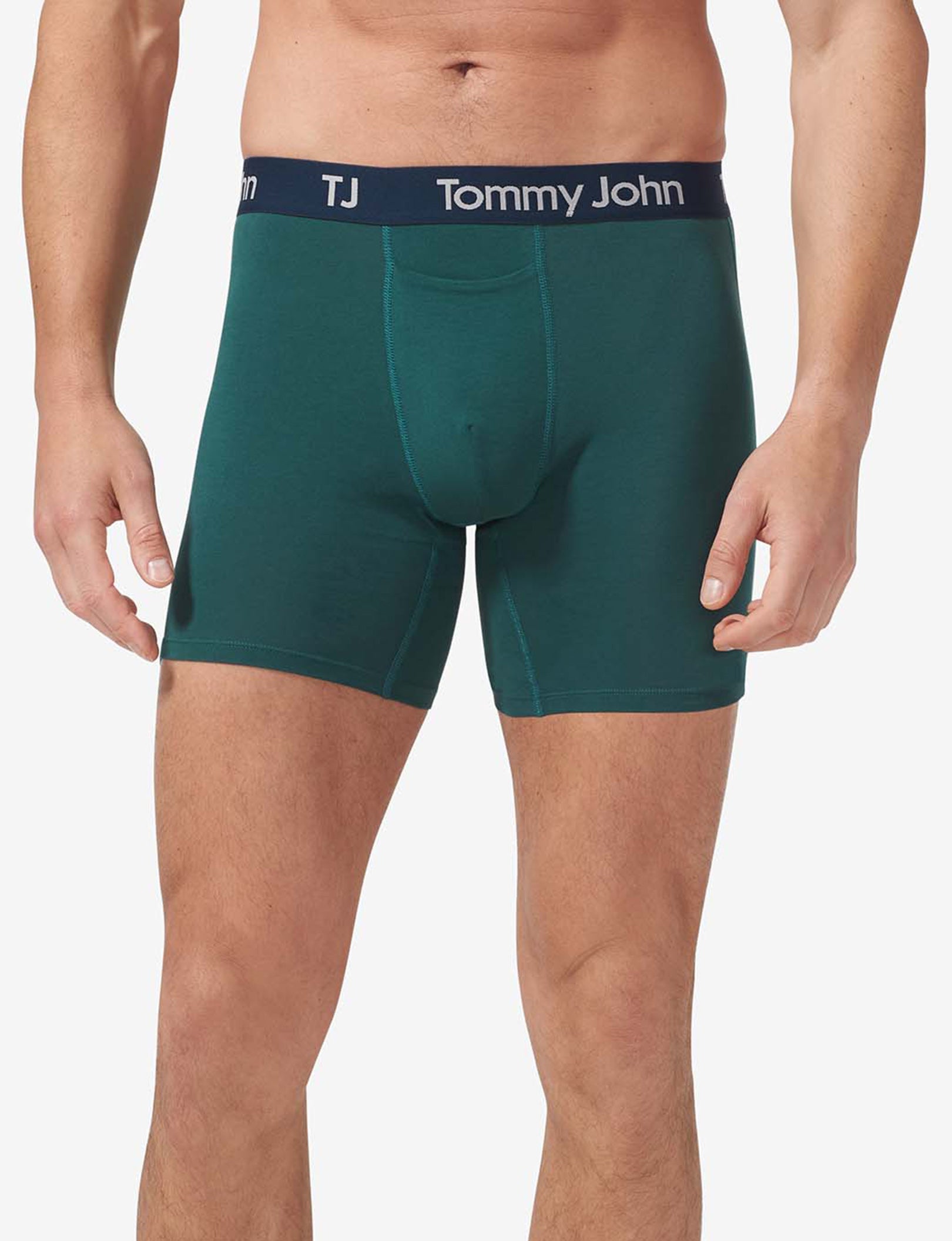 TJ Cotton Stretch Mid-Length Boxer Brief 6” (2-Pack)::Dress Blues/June Bug