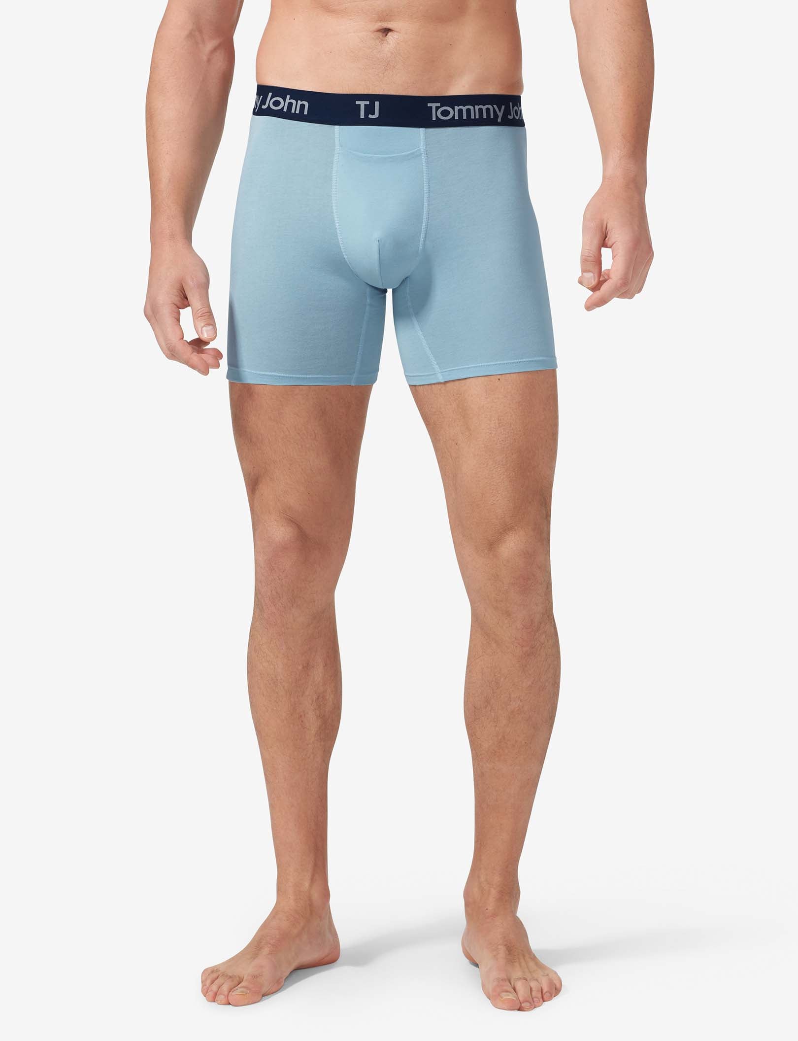 TJ Cotton Stretch Mid-Length Boxer Brief 6” (2-Pack)::Forget Me Not