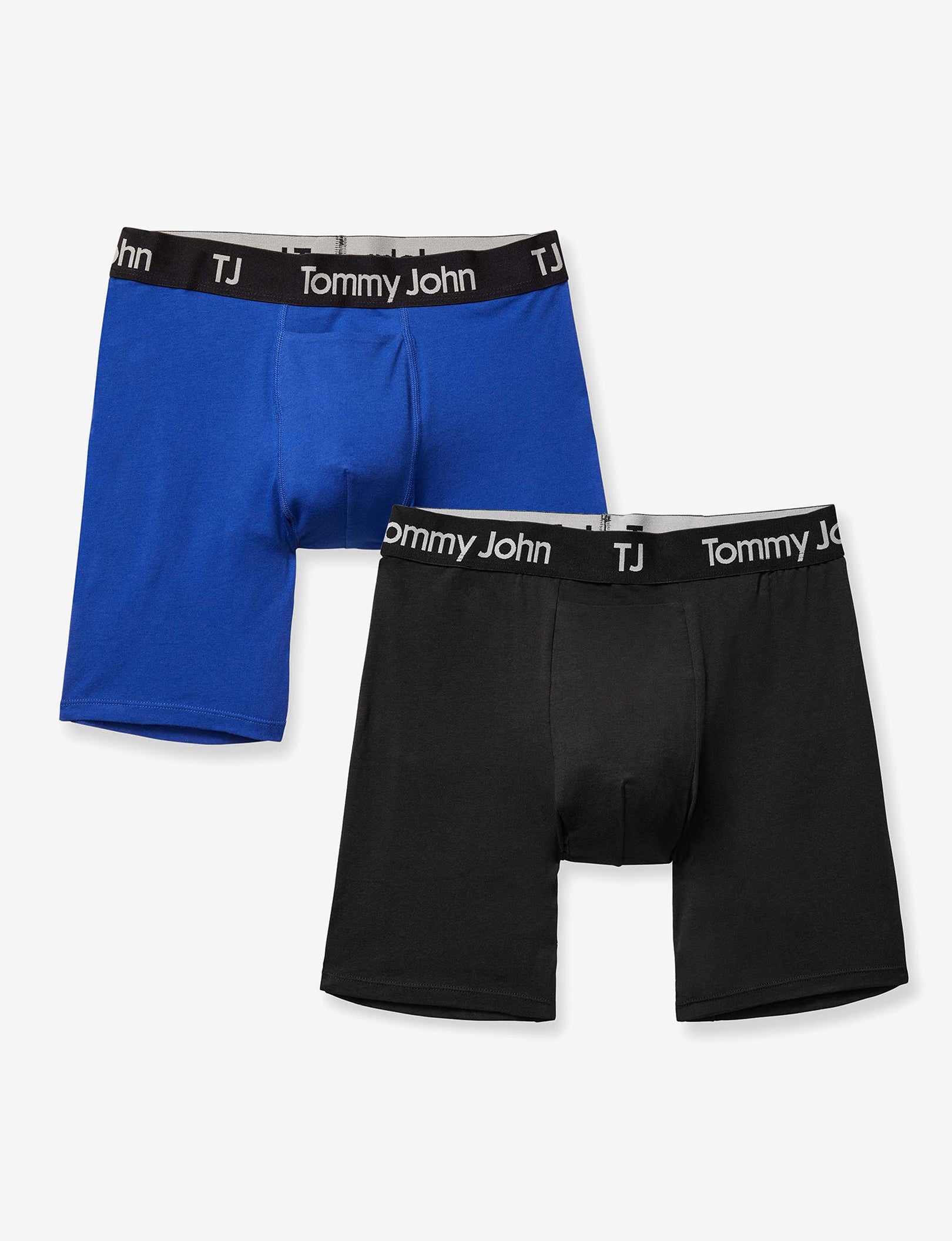TJ Cotton Stretch Mid-Length Boxer Brief 6” (2-Pack)::Mazarine Blue/Black Combo