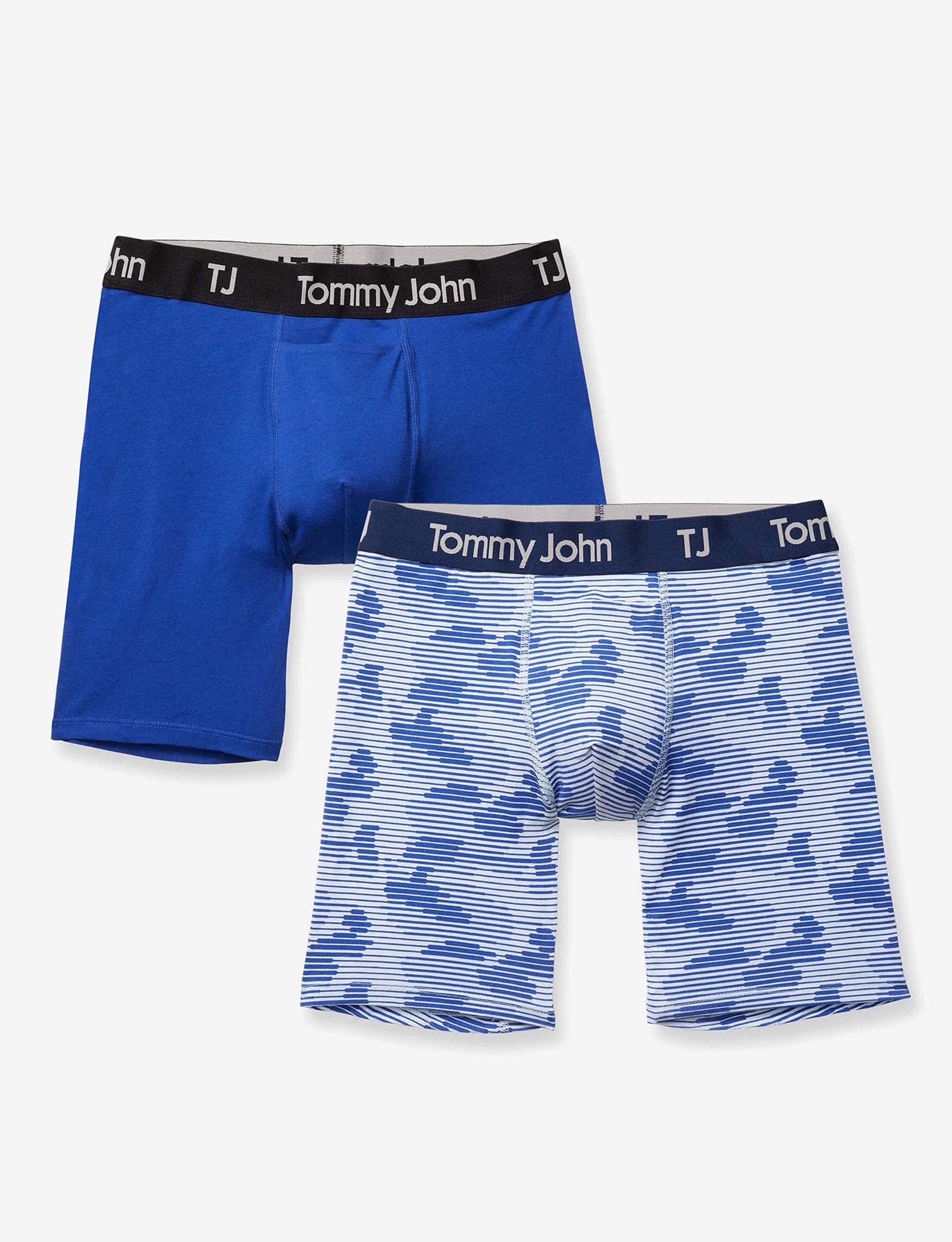 TJ Cotton Stretch Mid-Length Boxer Brief 6” (2-Pack)::Linear Camo/Mazarine Blue