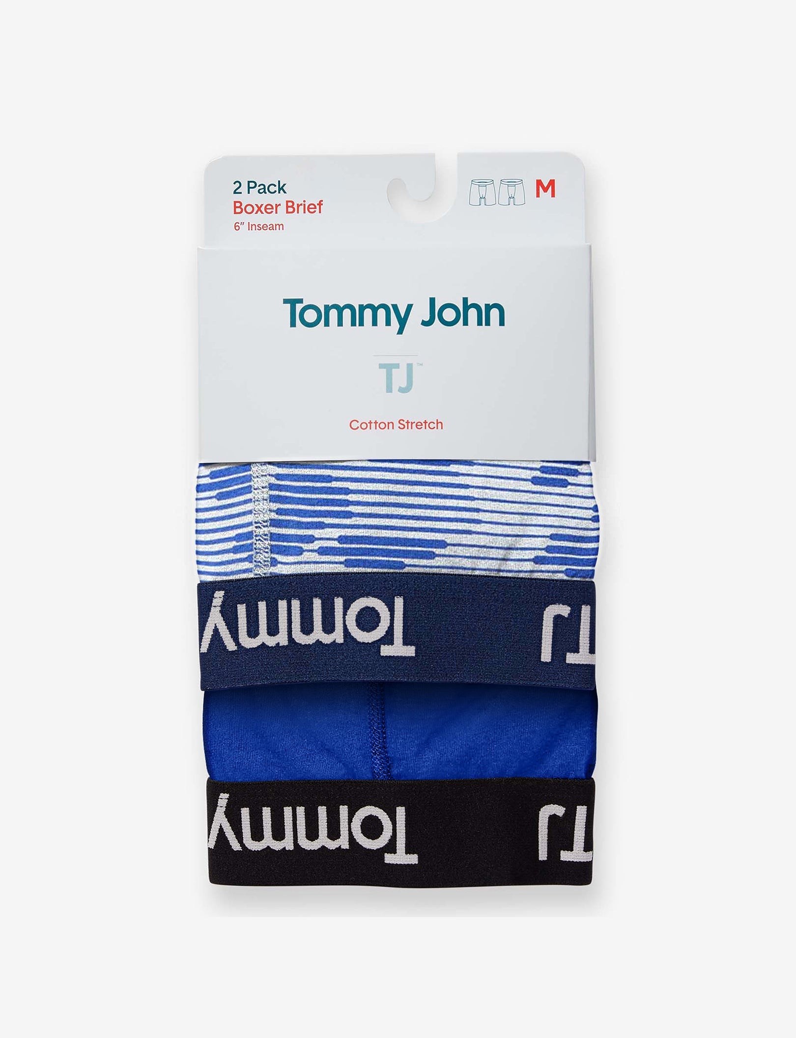 TJ Cotton Stretch Mid-Length Boxer Brief 6” (2-Pack)::Linear Camo/Mazarine Blue