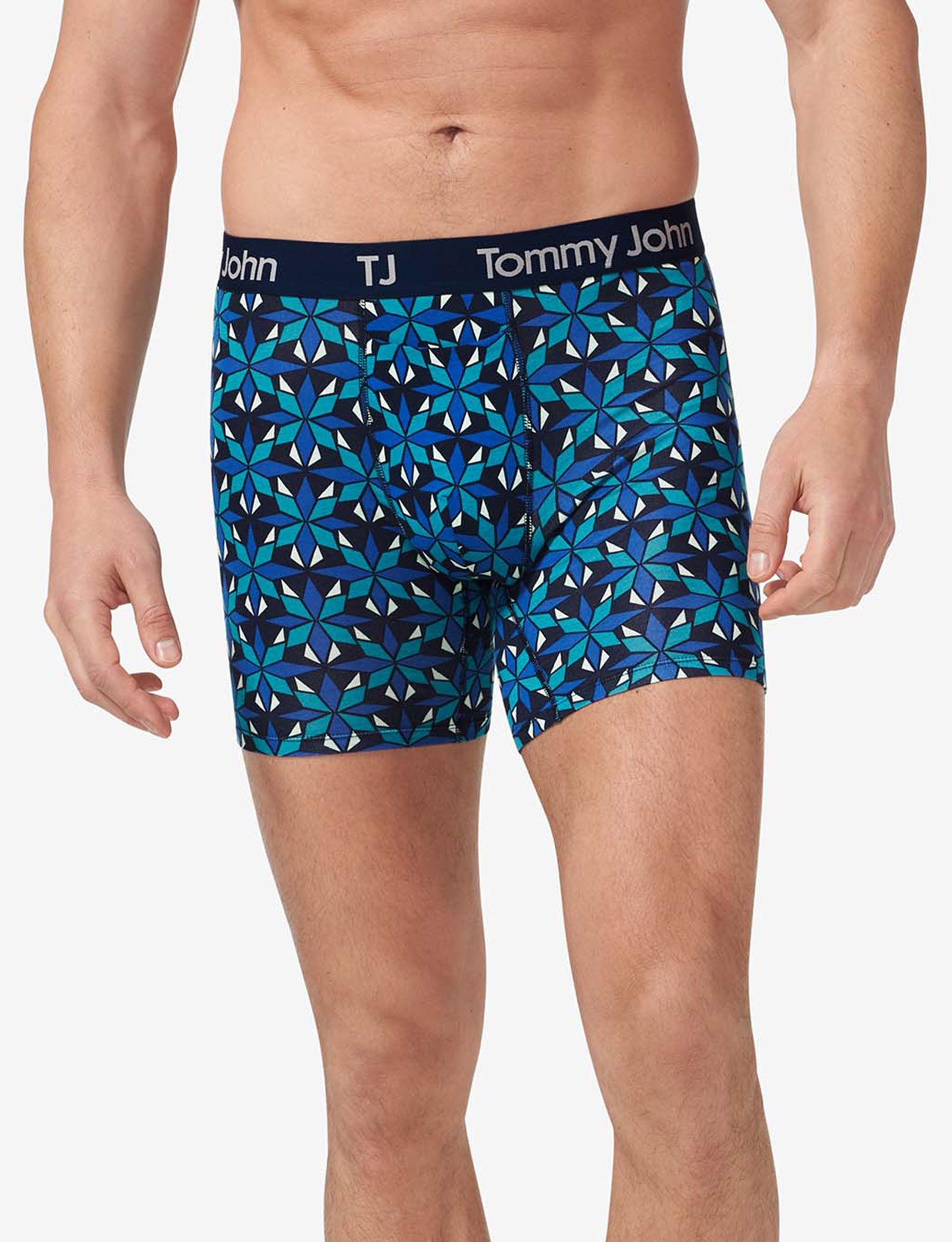 TJ Cotton Stretch Mid-Length Boxer Brief 6” (2-Pack)::Dress Blues/June Bug