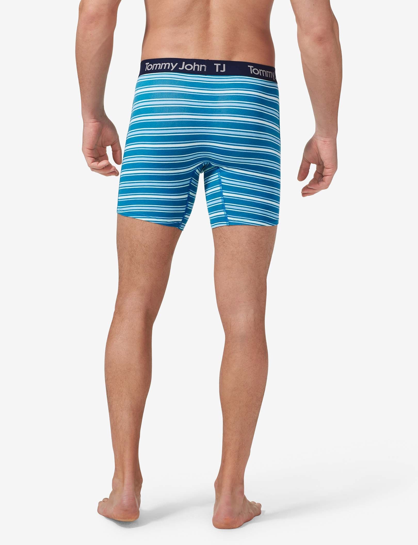 TJ Cotton Stretch Mid-Length Boxer Brief 6” (2-Pack)::Forget Me Not