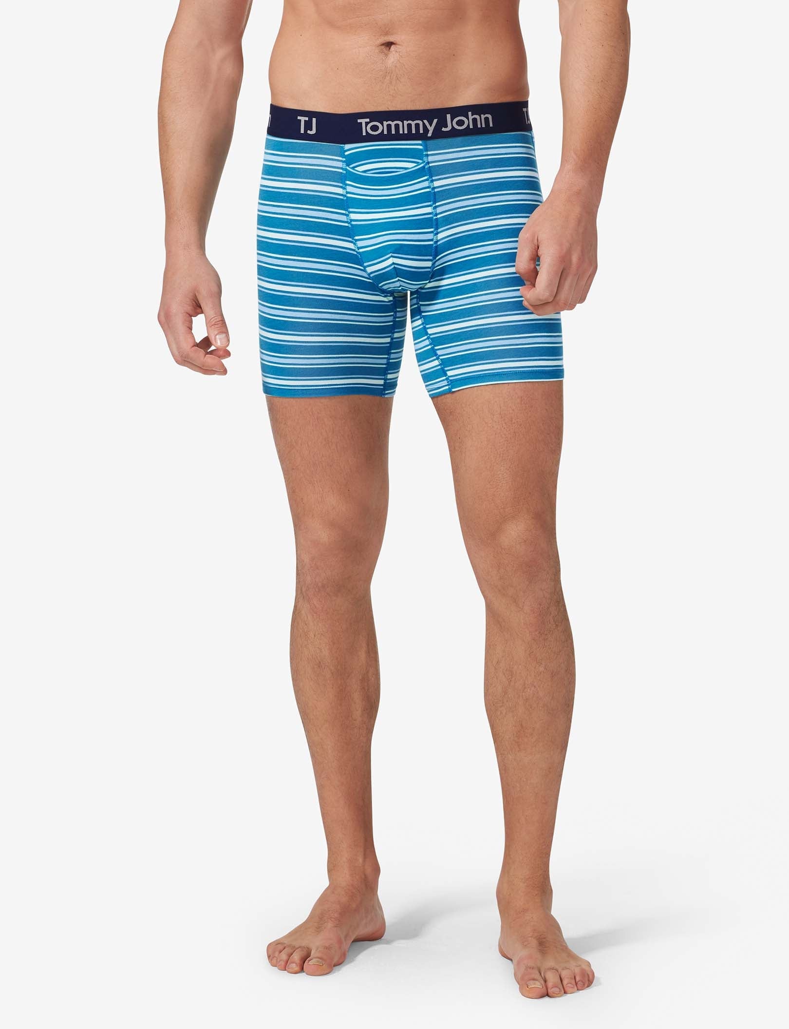 TJ Cotton Stretch Mid-Length Boxer Brief 6” (2-Pack)::Forget Me Not
