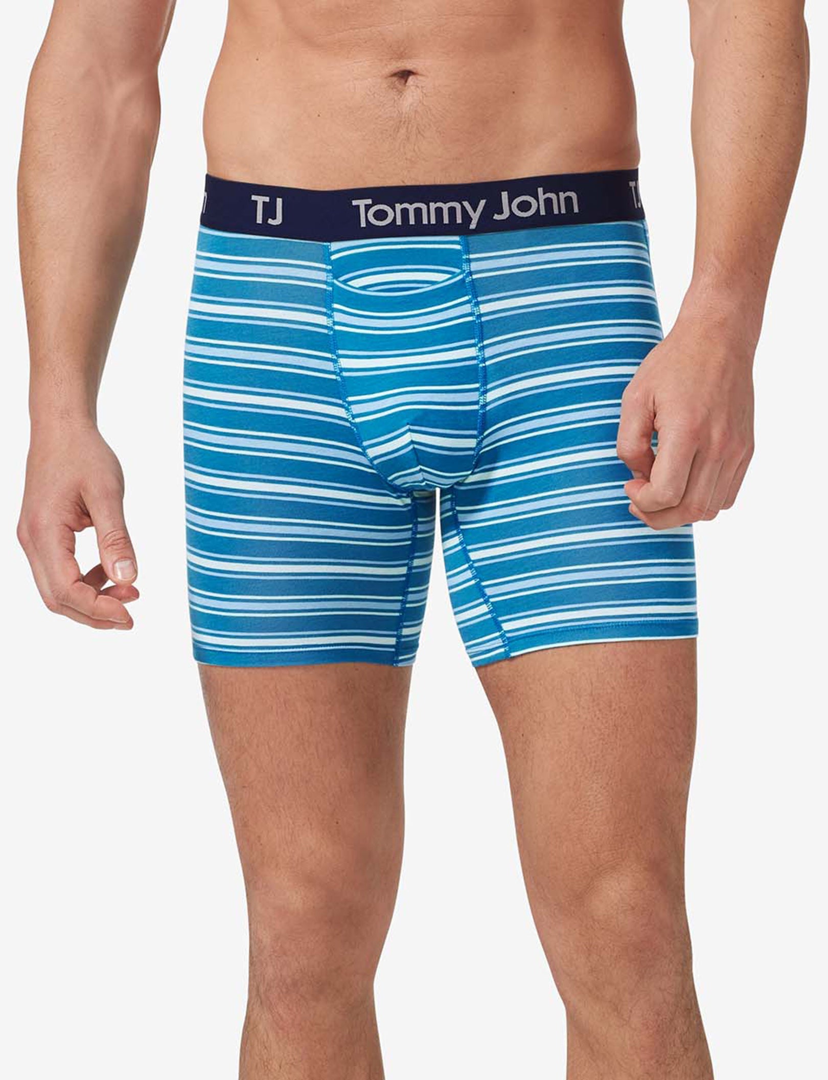 TJ Cotton Stretch Mid-Length Boxer Brief 6” (2-Pack)::Forget Me Not