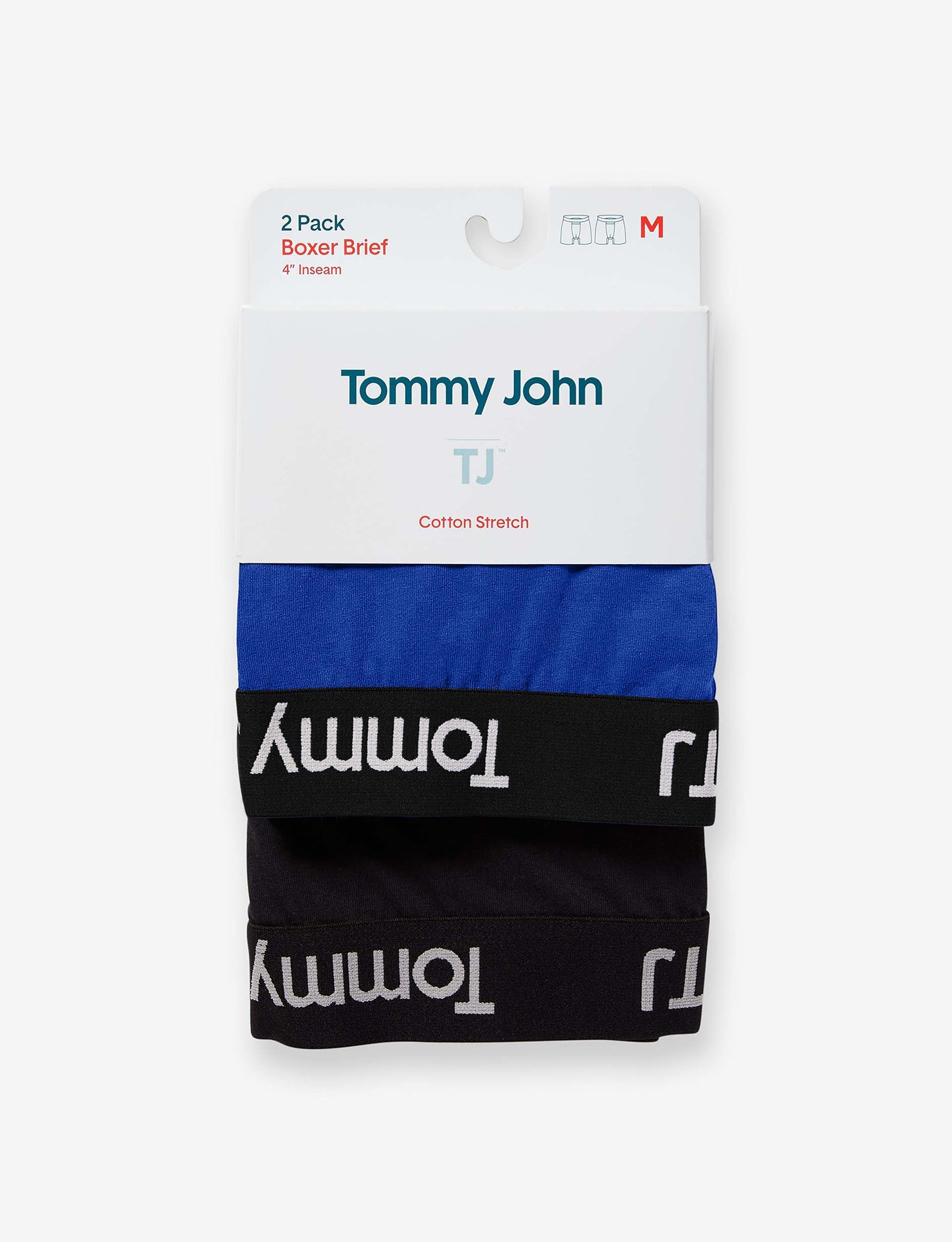 TJ Cotton Stretch Trunk 4” (2-Pack)::Mazarine Blue/Black Combo