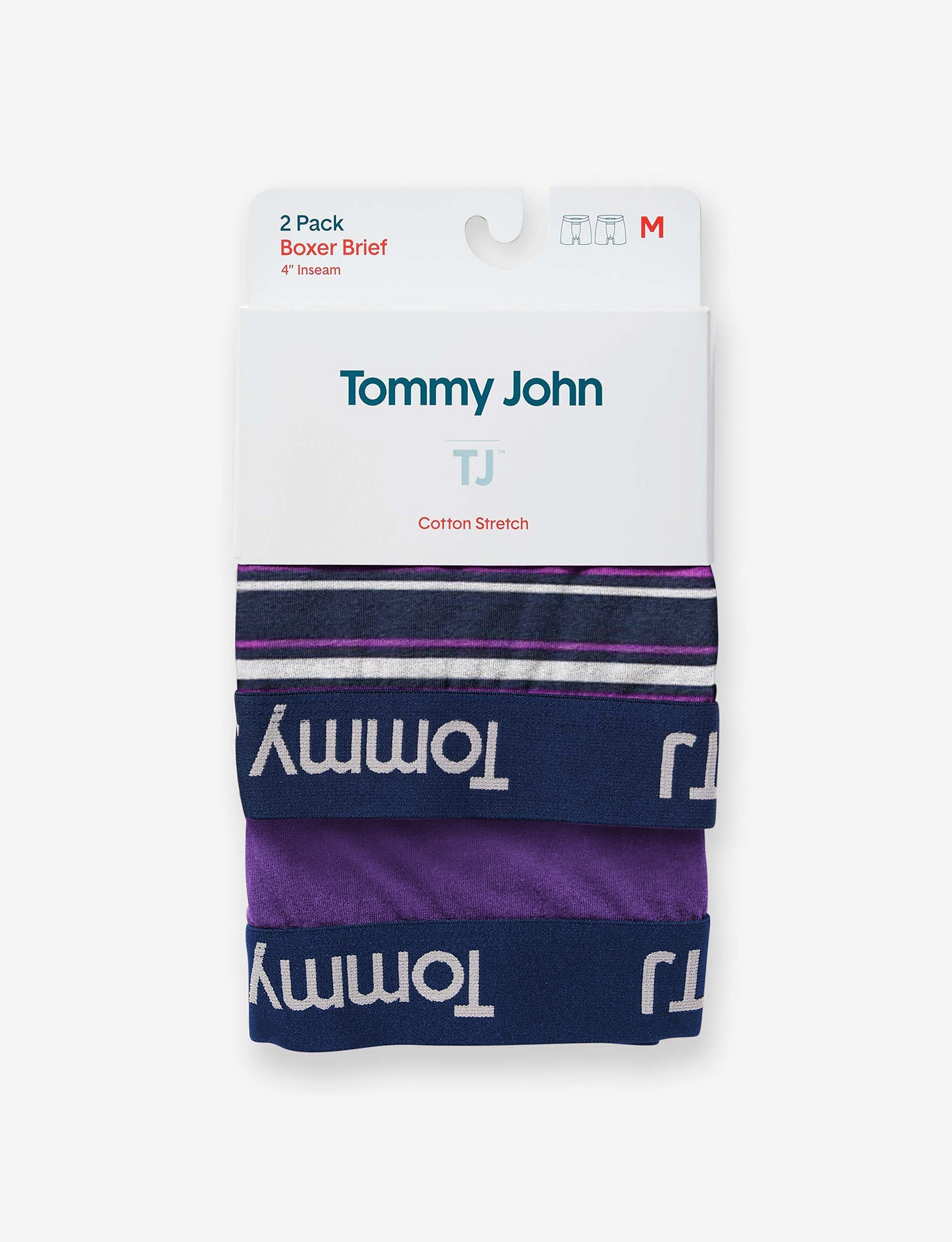 TJ Cotton Stretch Trunk 4” (2-Pack)::Sidecar Stripe/Acai Combo