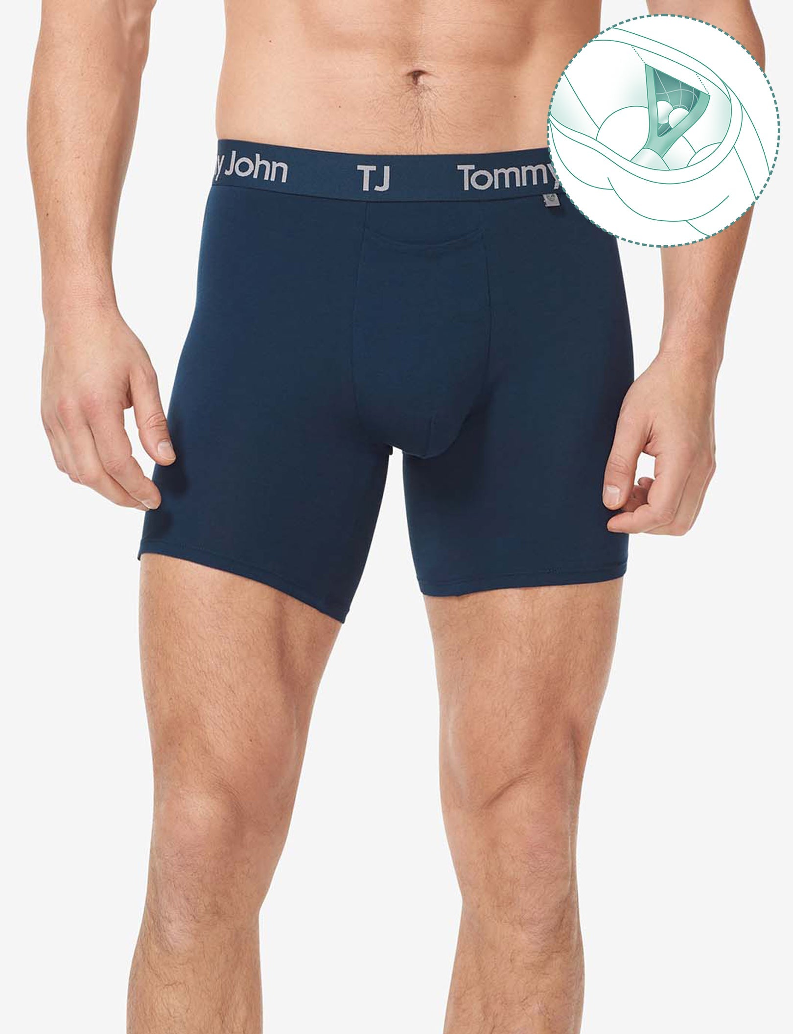 TJ Cotton Stretch Hammock Pouch™ Boxer Brief 6”::Dress Blues