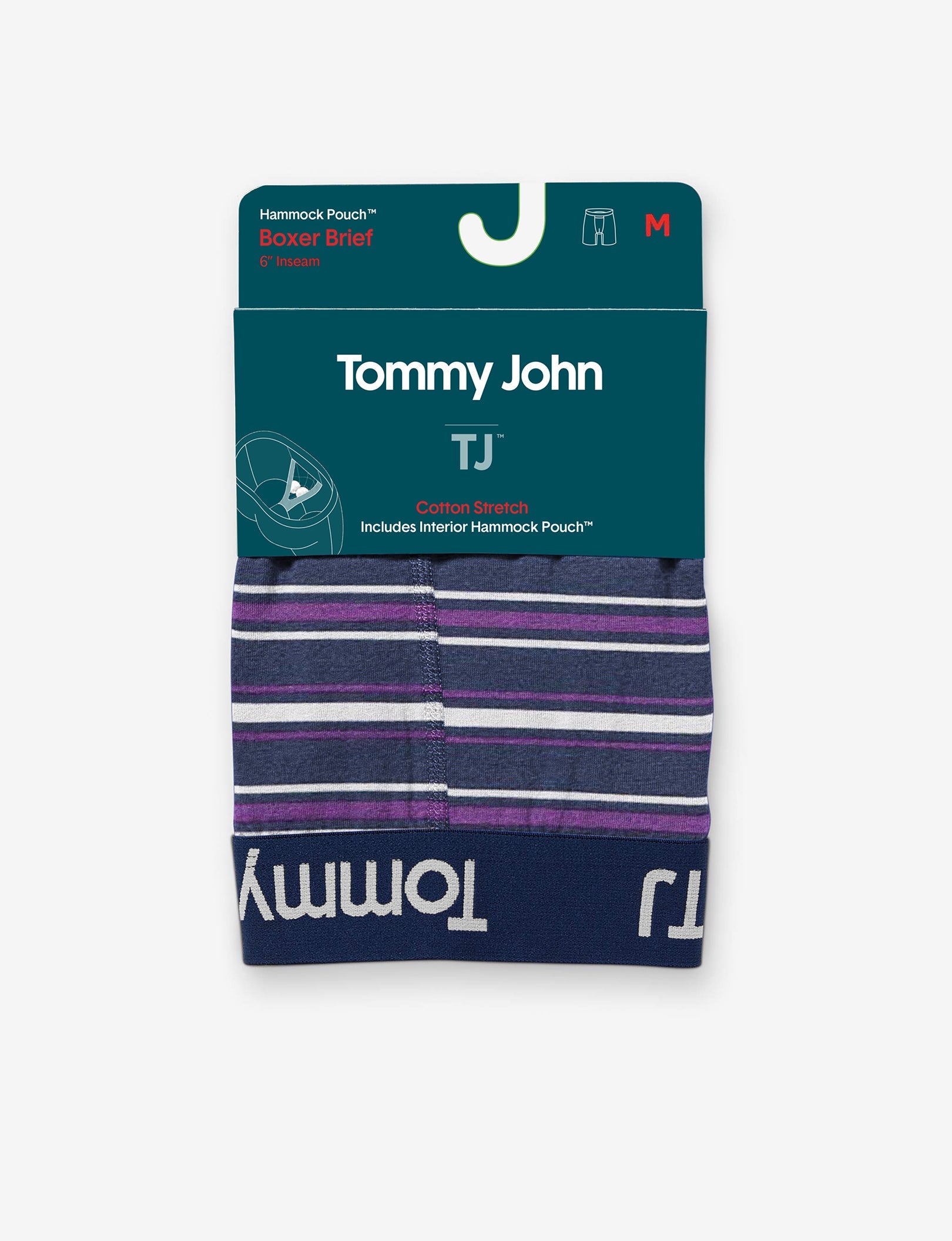 TJ Cotton Stretch Hammock Pouch™ Boxer Brief 6”::Sidecar Stripe