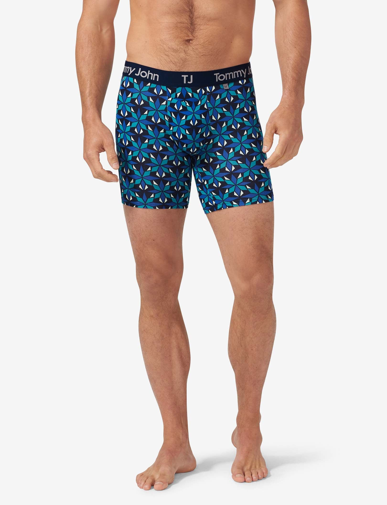 TJ Cotton Stretch Mid-Length Boxer Brief 6” (2-Pack)::Dress Blues/June Bug