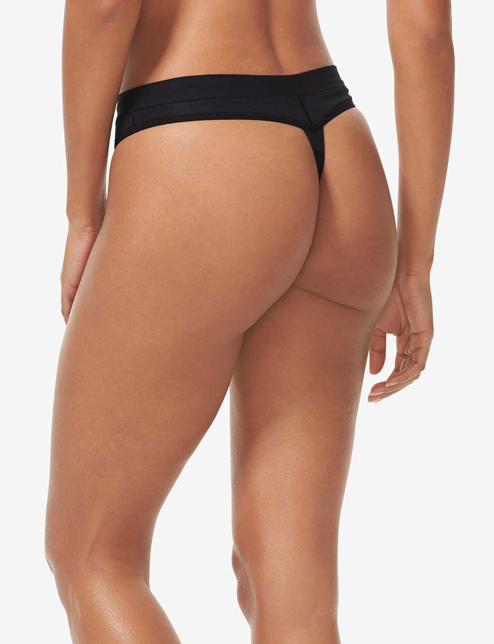 Women's Cool Cotton Thong::Black