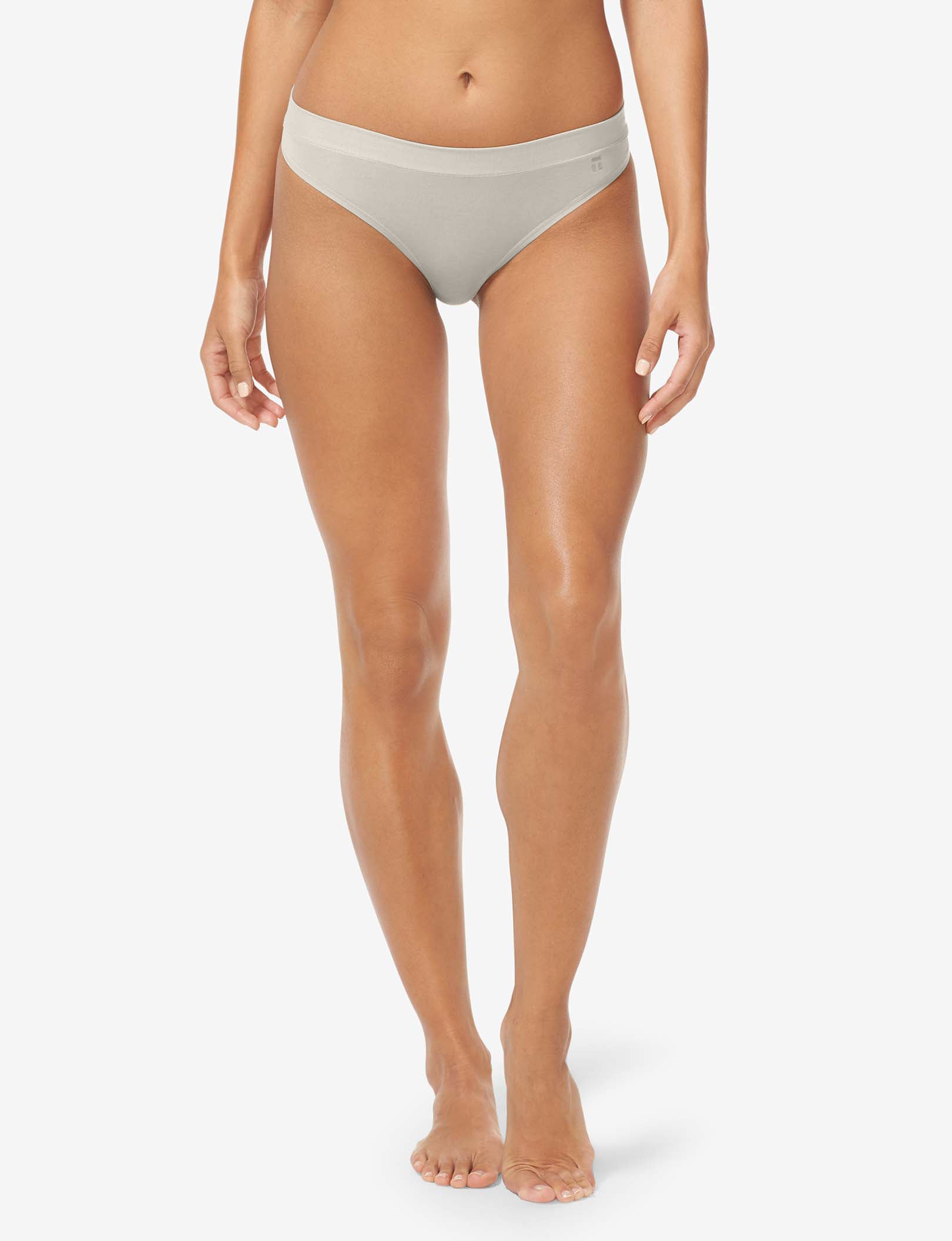 Women's Cool Cotton Thong::Silver Gray