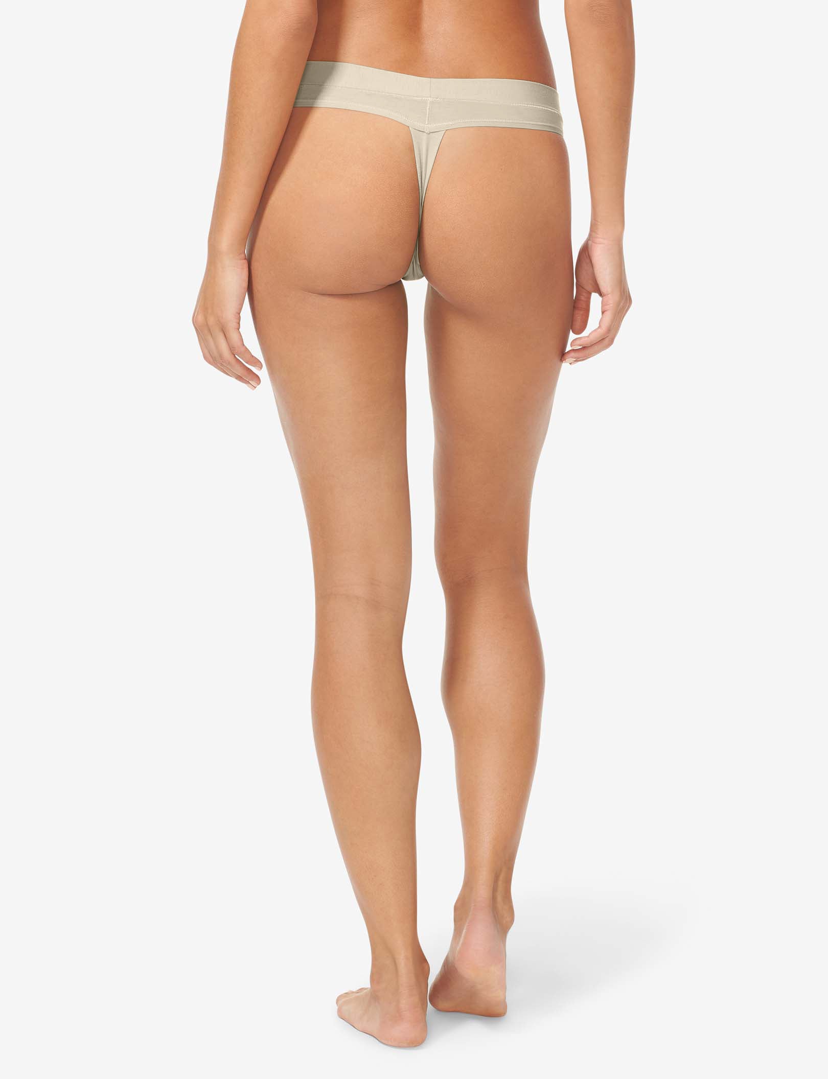 Women's Cool Cotton Thong::Parchment