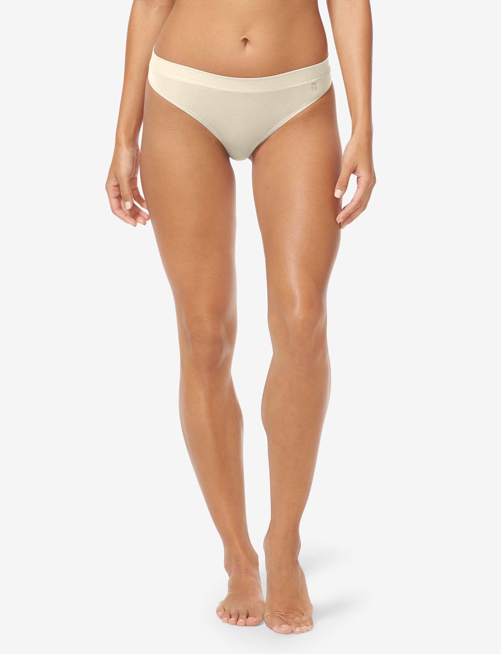 Women's Cool Cotton Thong::Parchment