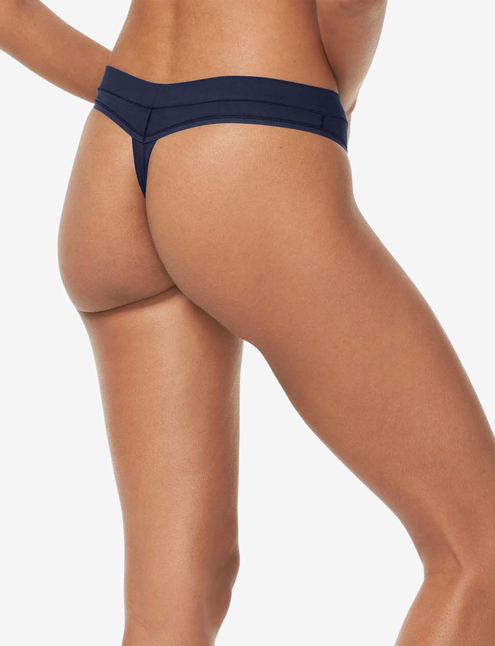 Women's Cool Cotton Thong::Navy