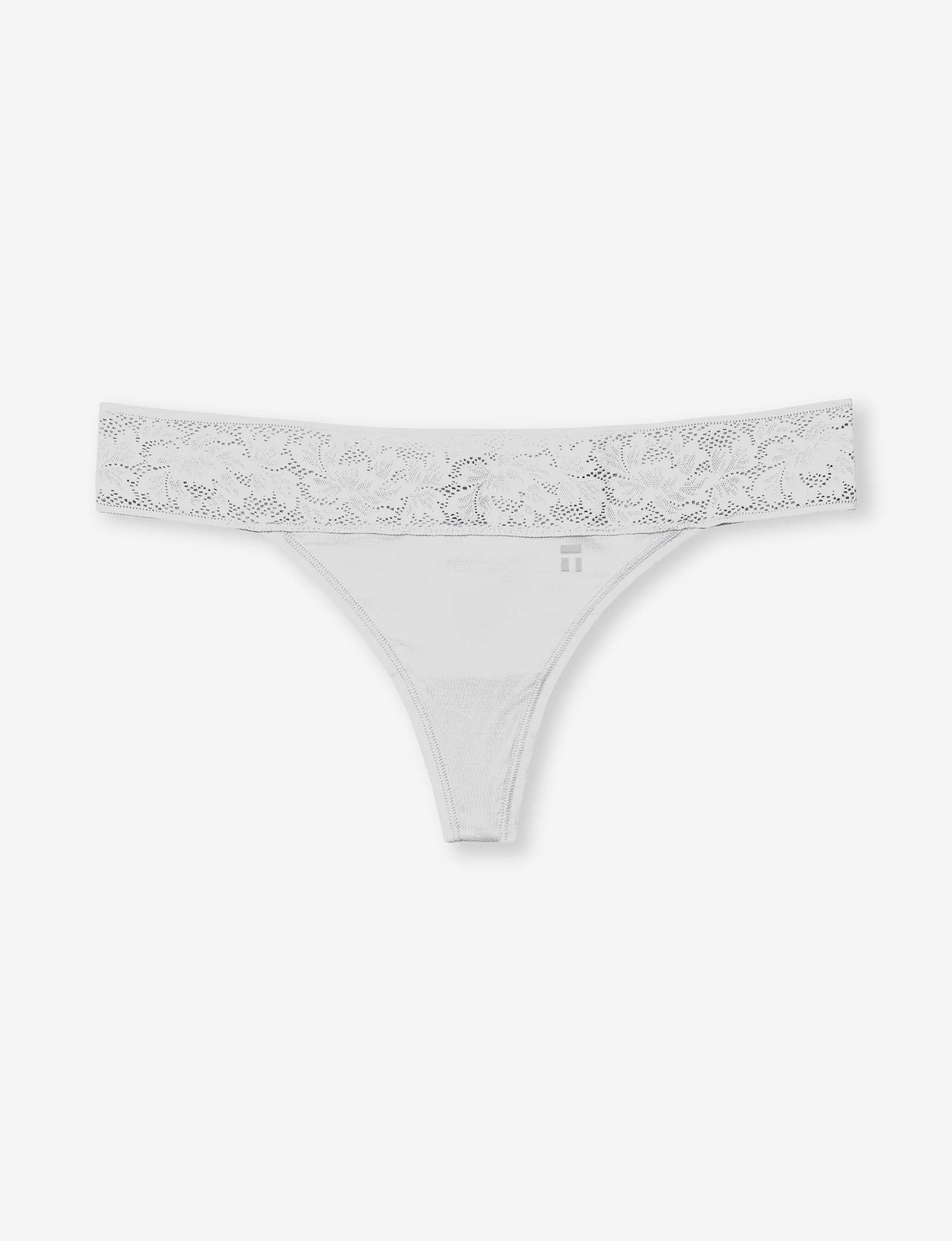Women's Second Skin Thong, Lace Waist::Nimbus Cloud Lace Waist