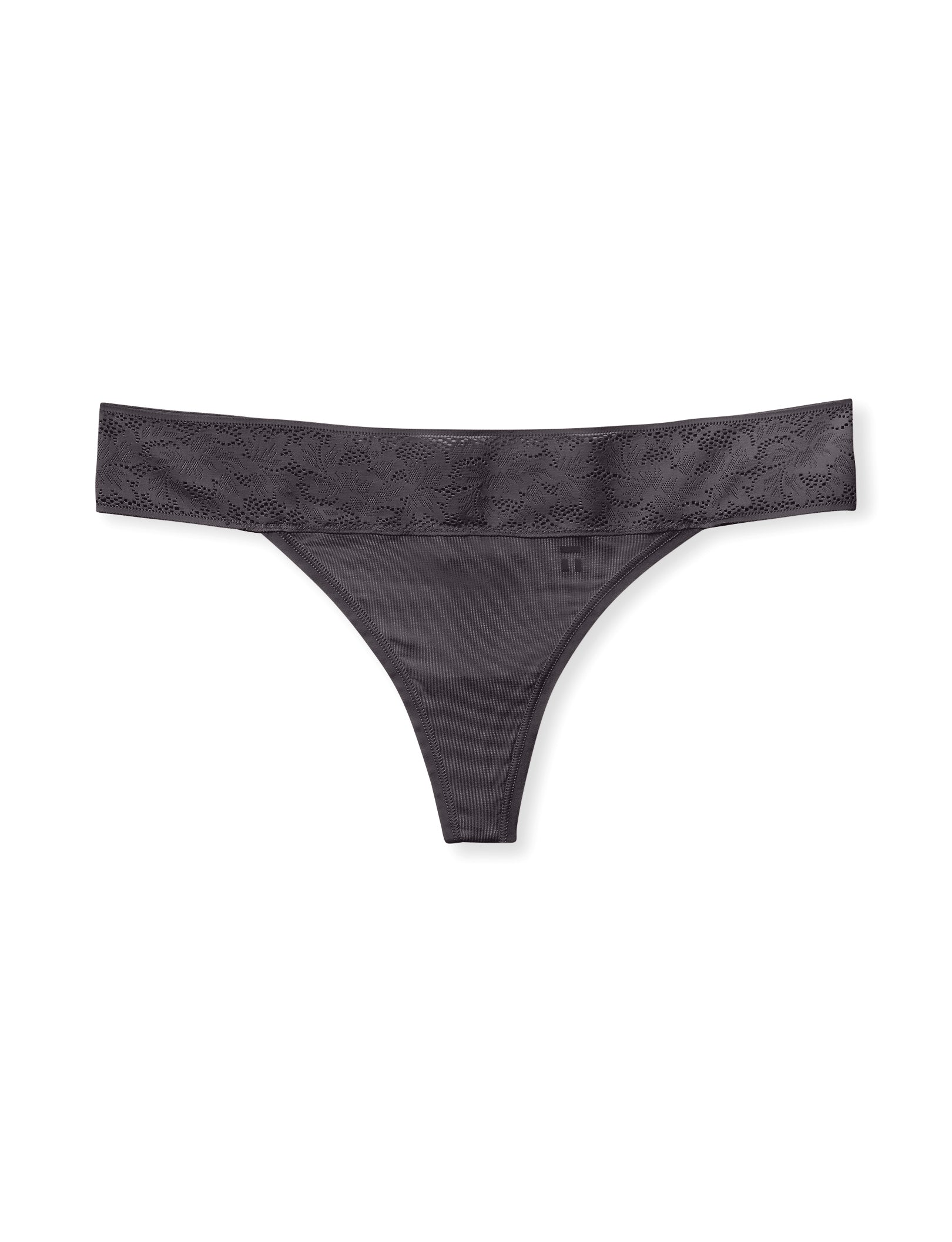 Women's Second Skin Thong, Lace Waist::Shale Lace Waist
