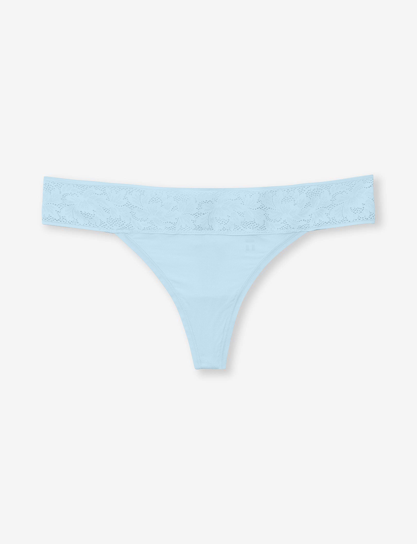 Women's Second Skin Thong, Lace Waist::Winter Sky Lace Waist