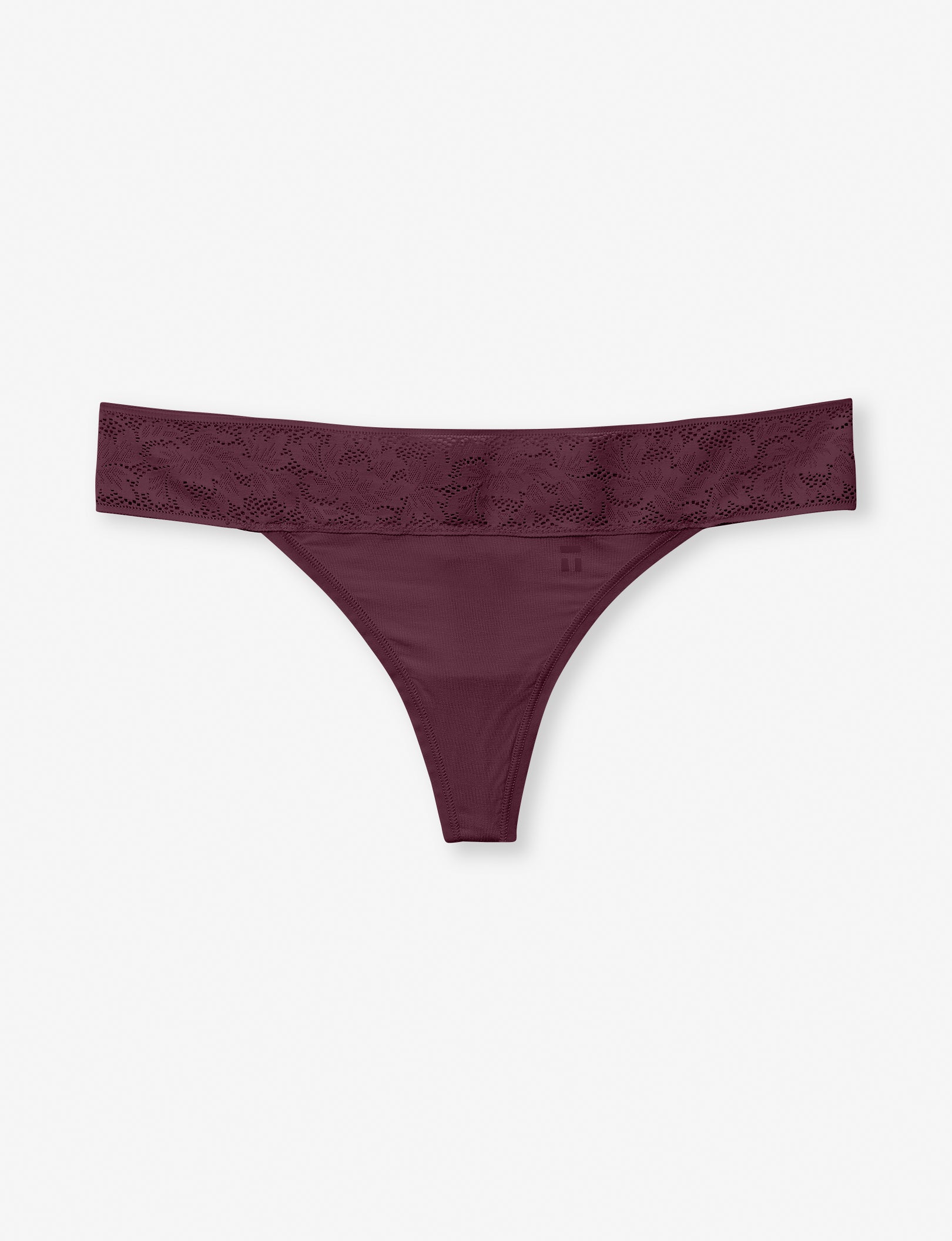Women's Second Skin Thong, Lace Waist::Winetasting Lace Waist