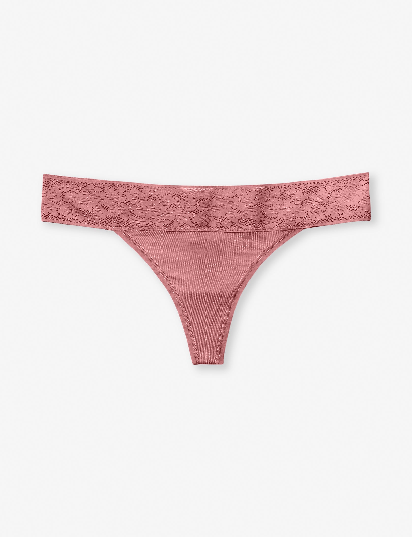 Women's Second Skin Thong, Lace Waist::Deco Rose Lace Waist