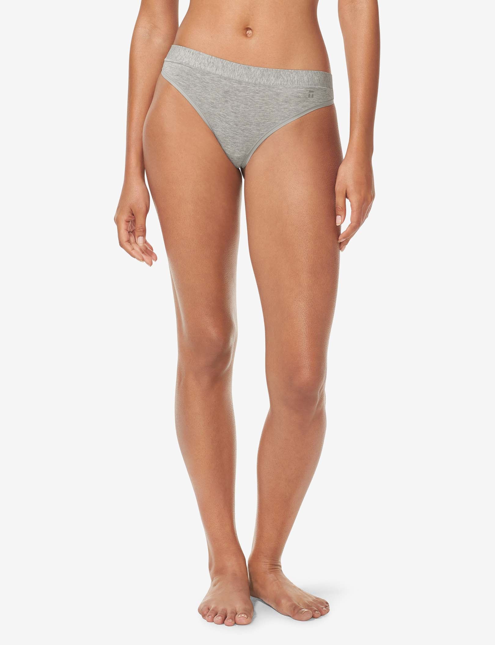 Women's Cool Cotton Thong::Heather Grey