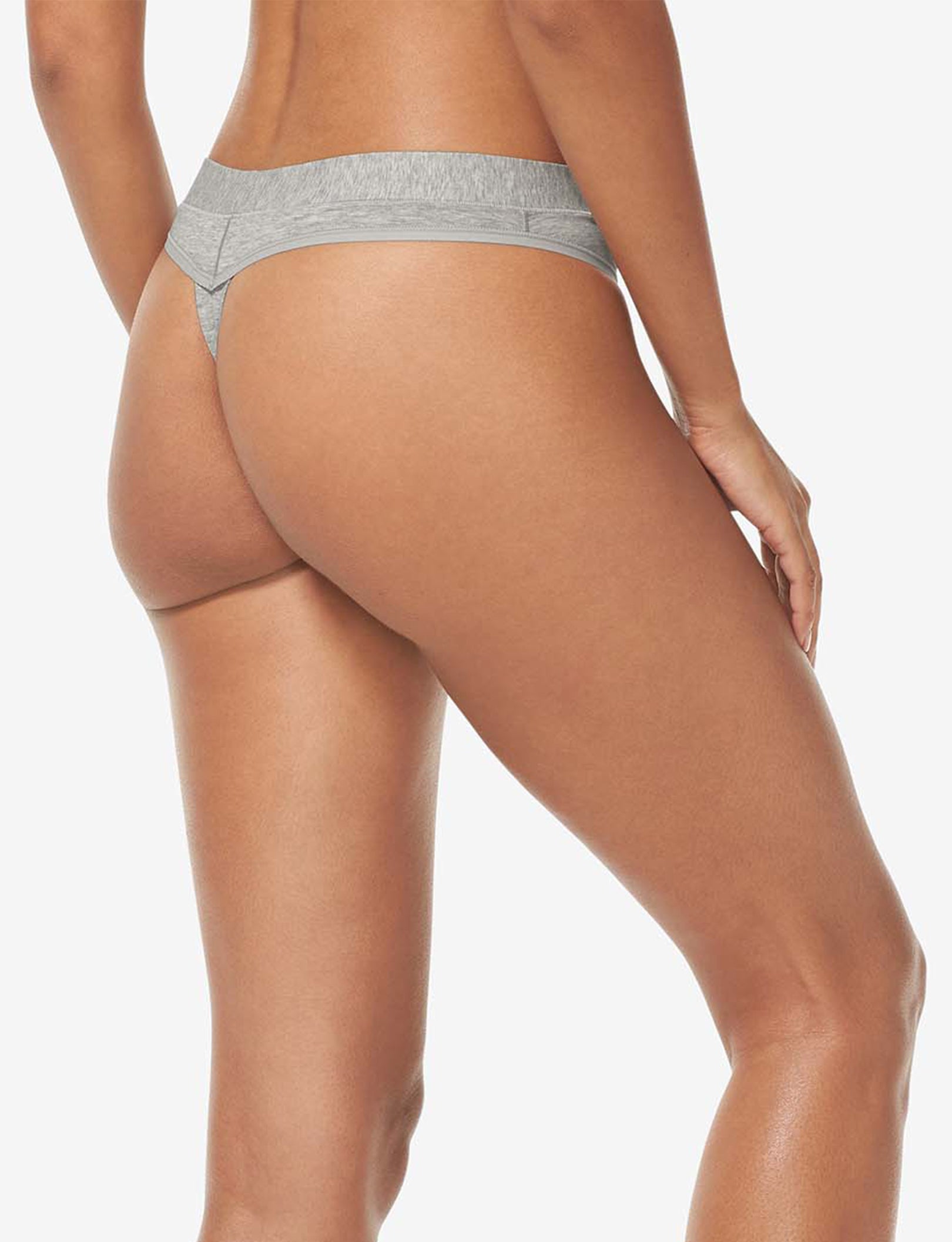 Women's Cool Cotton Thong::Heather Grey