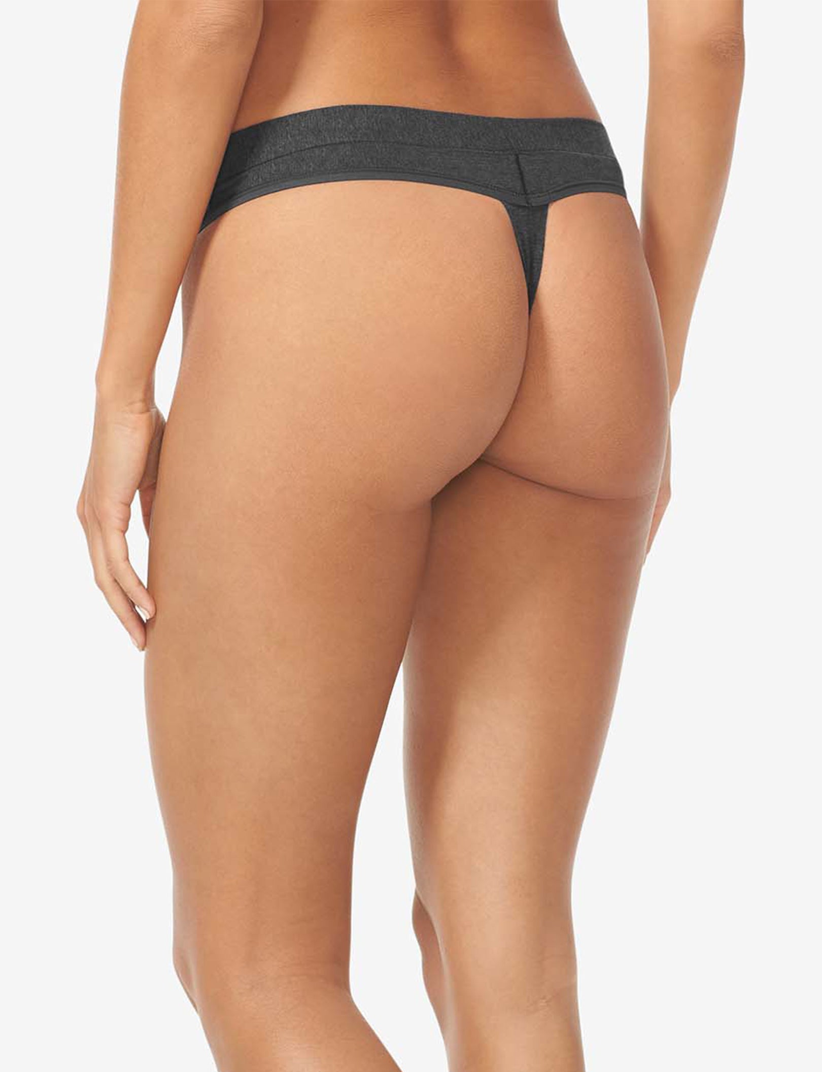 Women's Cool Cotton Thong::Charcoal Heather