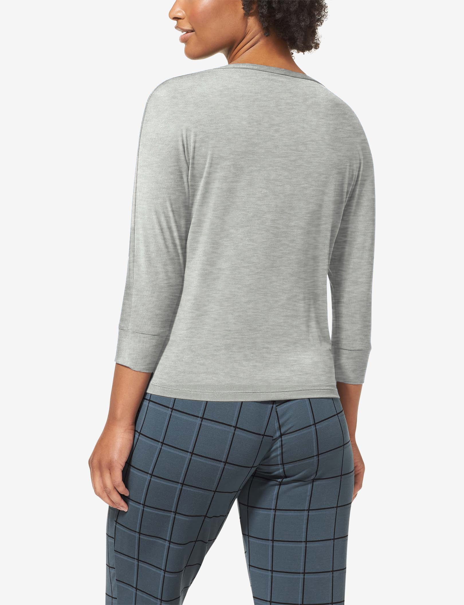 Women's Second Skin 3/4 Sleep Tee::Cool Grey Heather