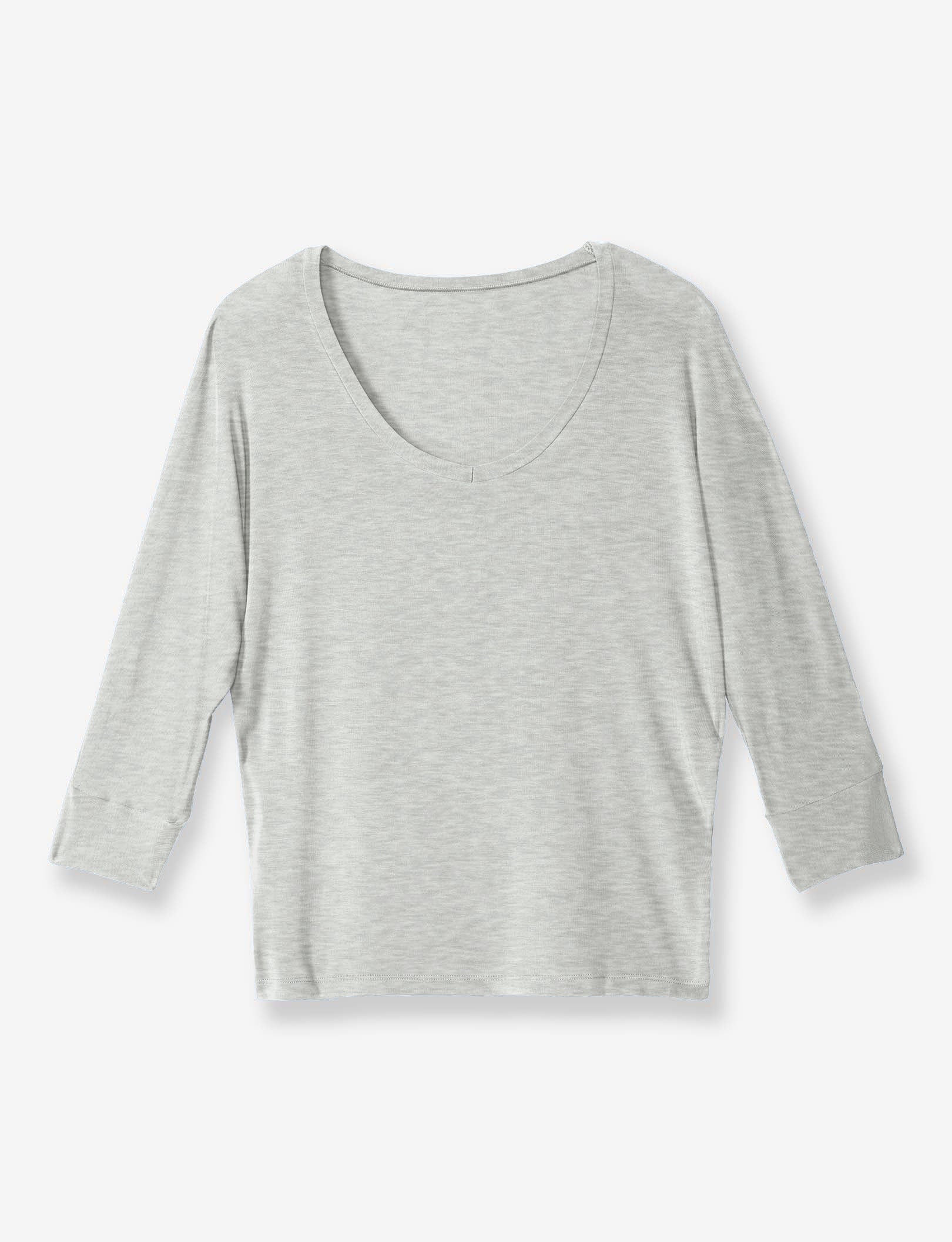 Women's Second Skin 3/4 Sleep Tee::Cool Grey Heather