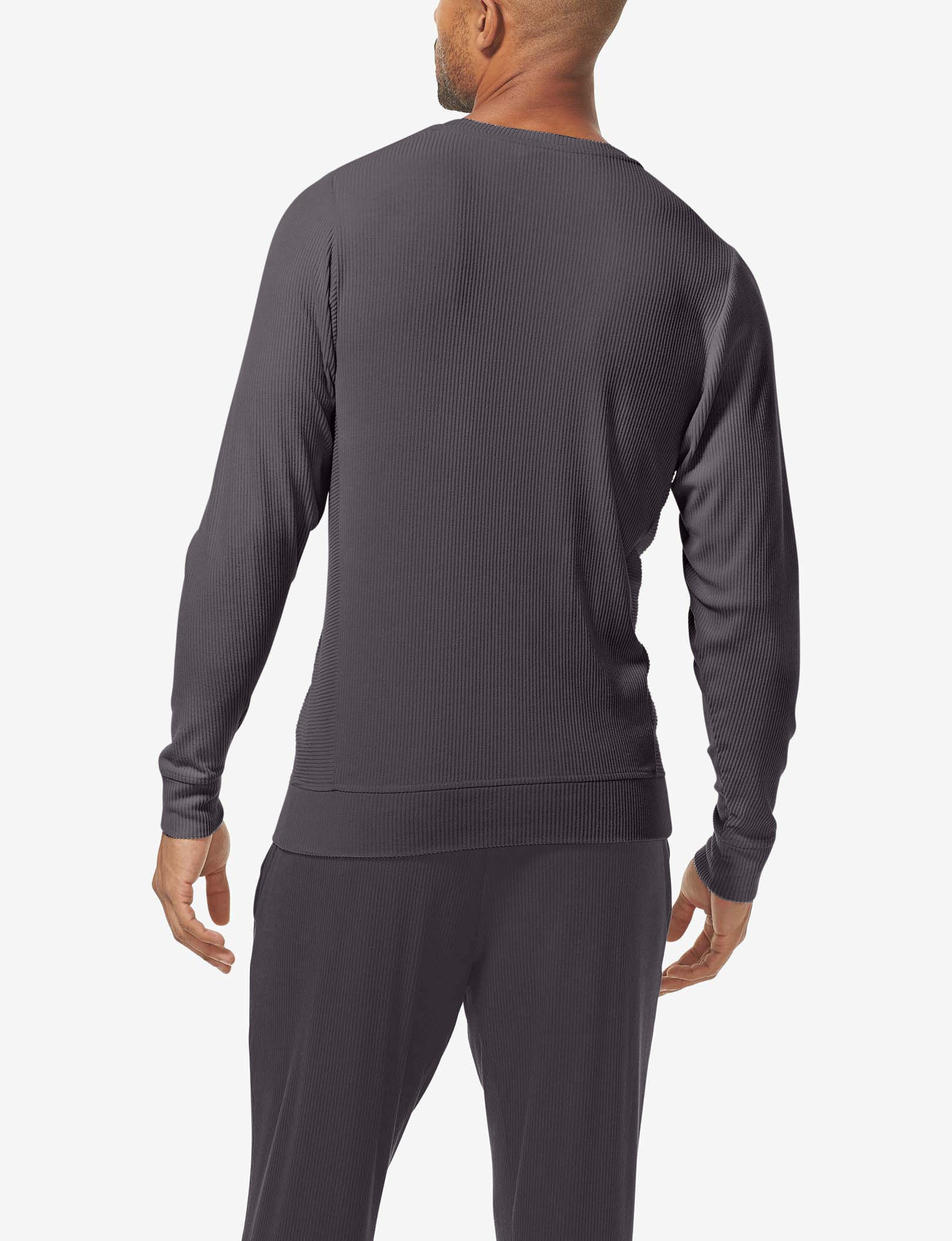 Zen Ribbed Crew Neck Sweatshirt::Phantom