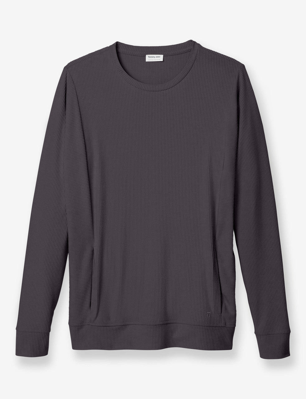 Zen Ribbed Crew Neck Sweatshirt::Phantom