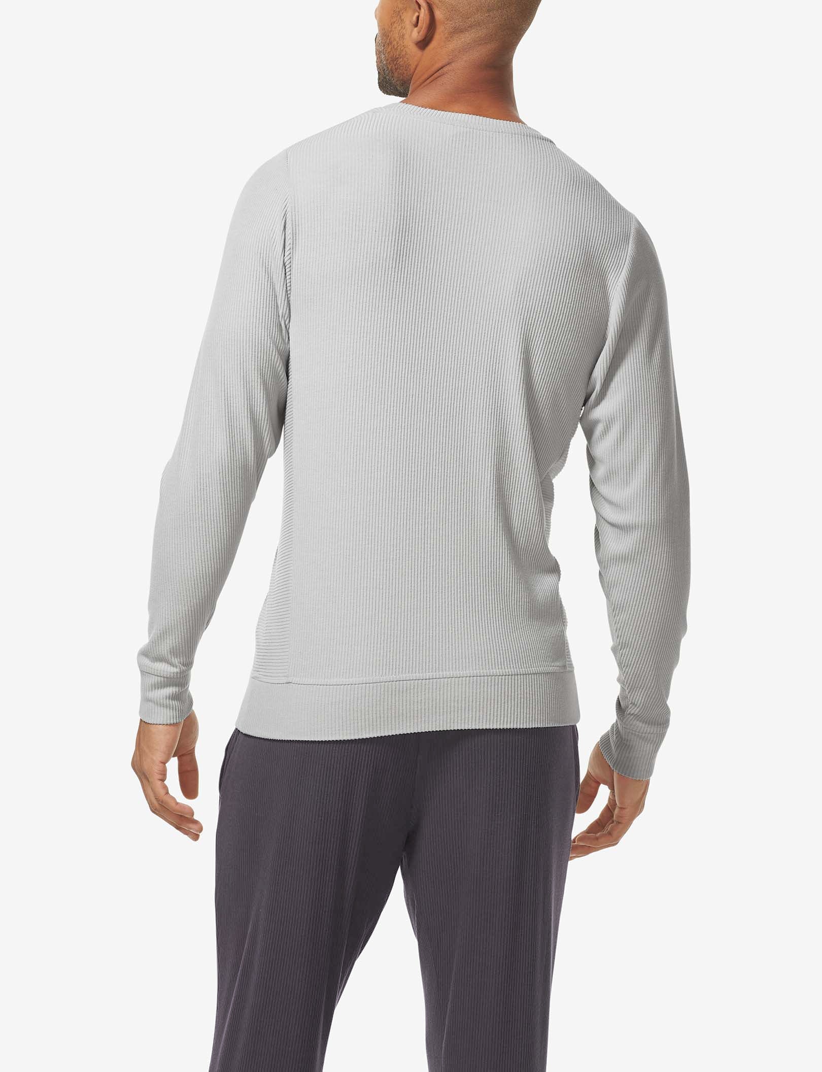 Zen Ribbed Crew Neck Sweatshirt::Mirage Gray