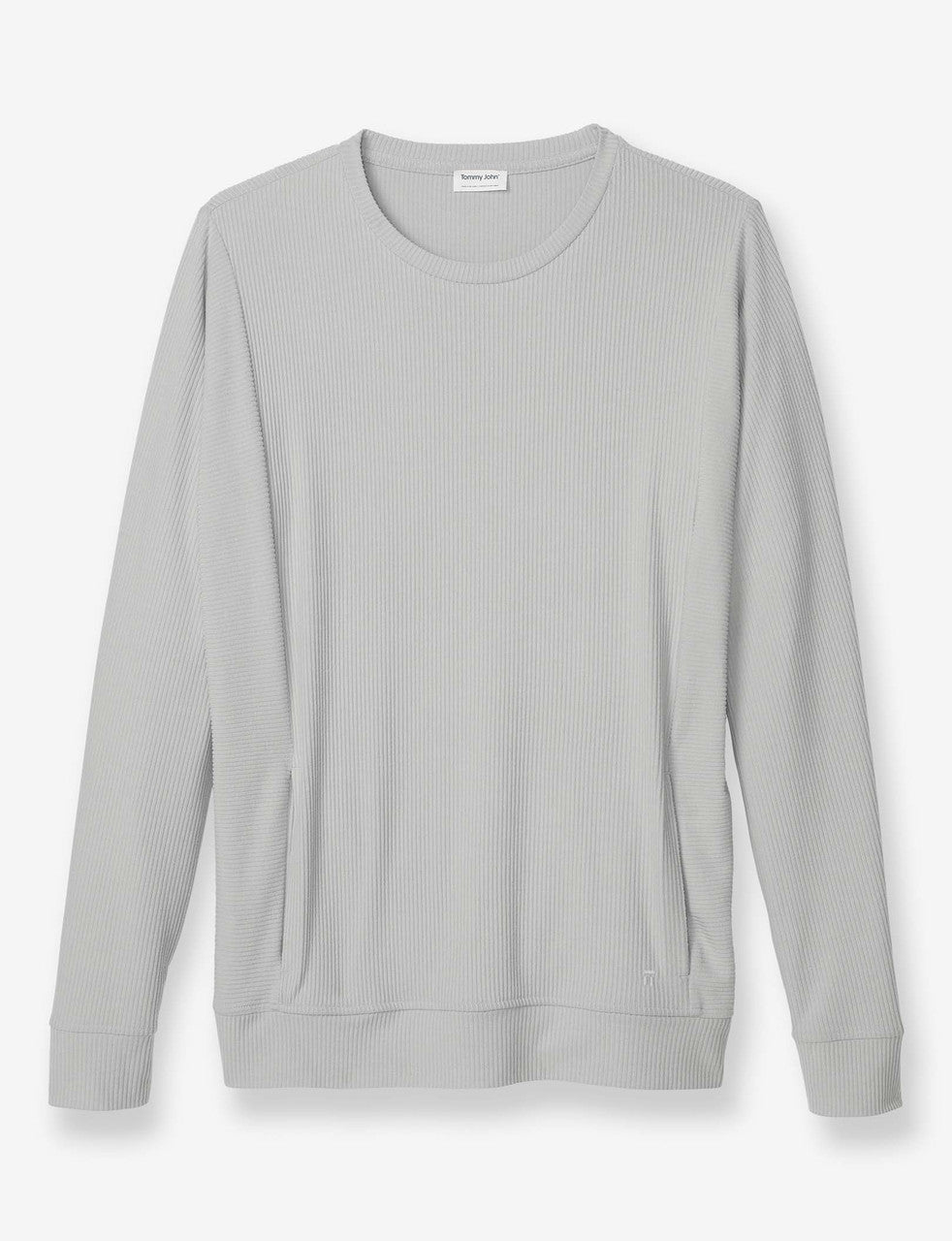 Zen Ribbed Crew Neck Sweatshirt::Mirage Gray