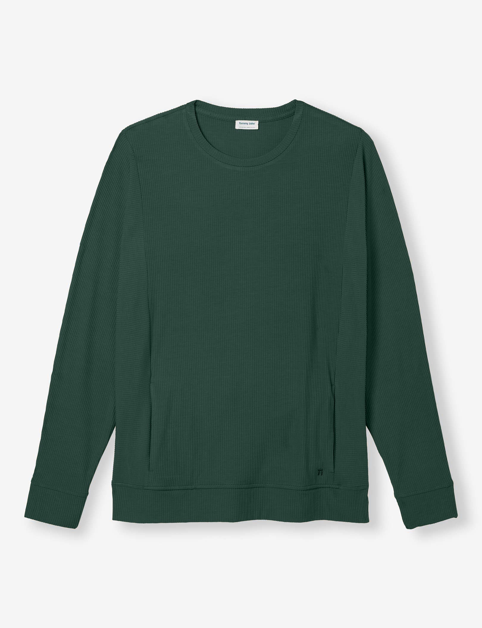 Zen Ribbed Crew Neck Sweatshirt::Pine Grove
