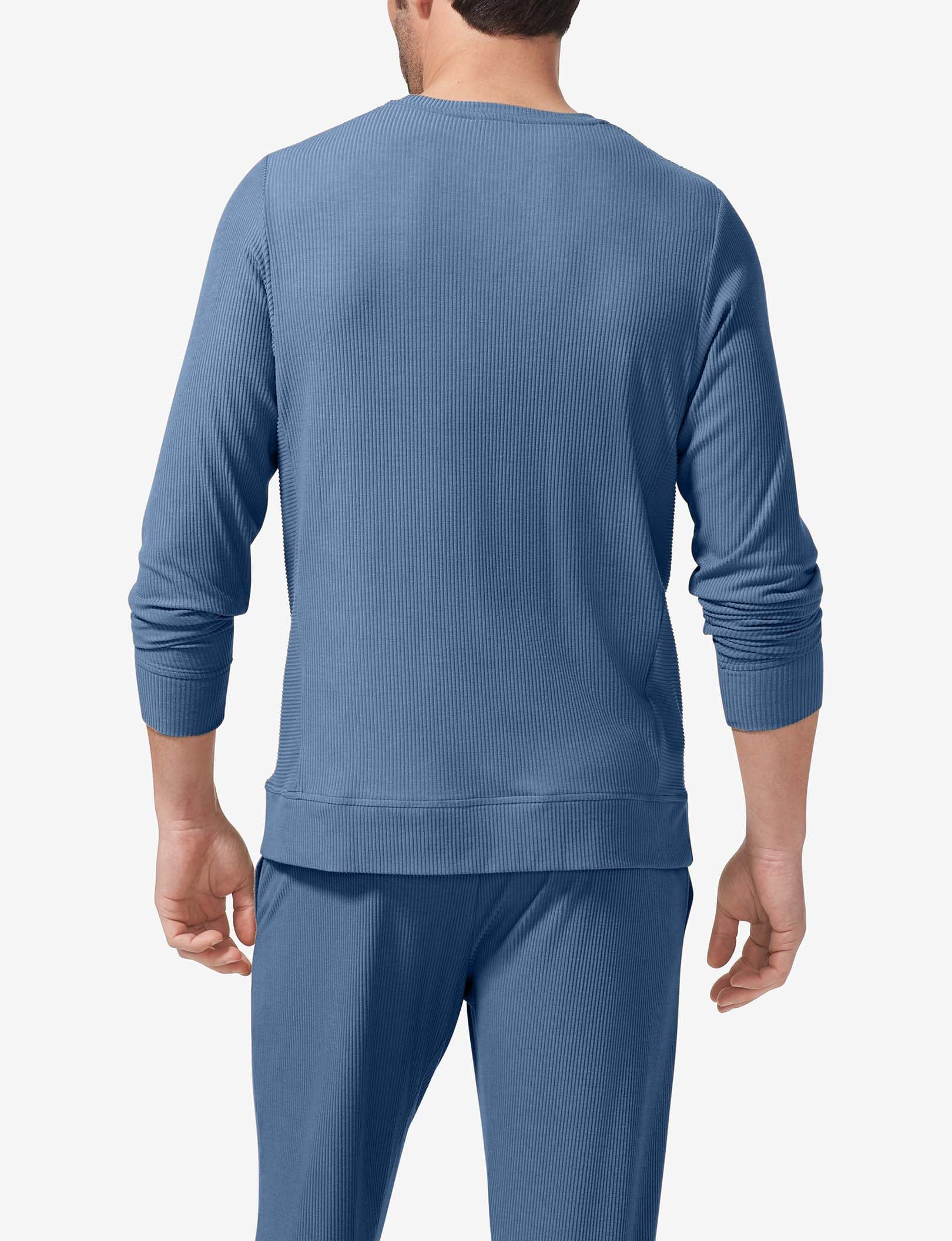 Zen Ribbed Crew Neck Sweatshirt::Bering Sea