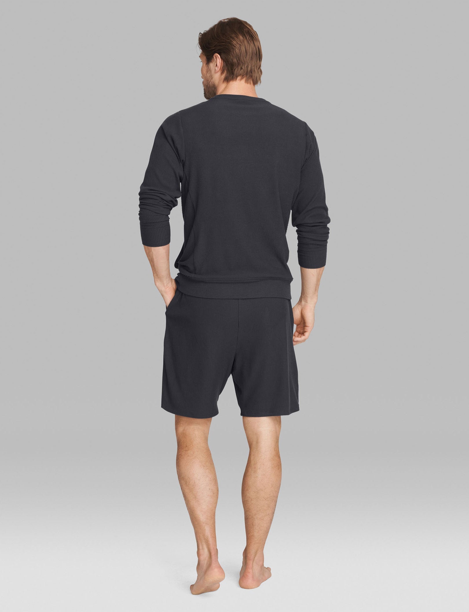 Zen Ribbed Short::Phantom