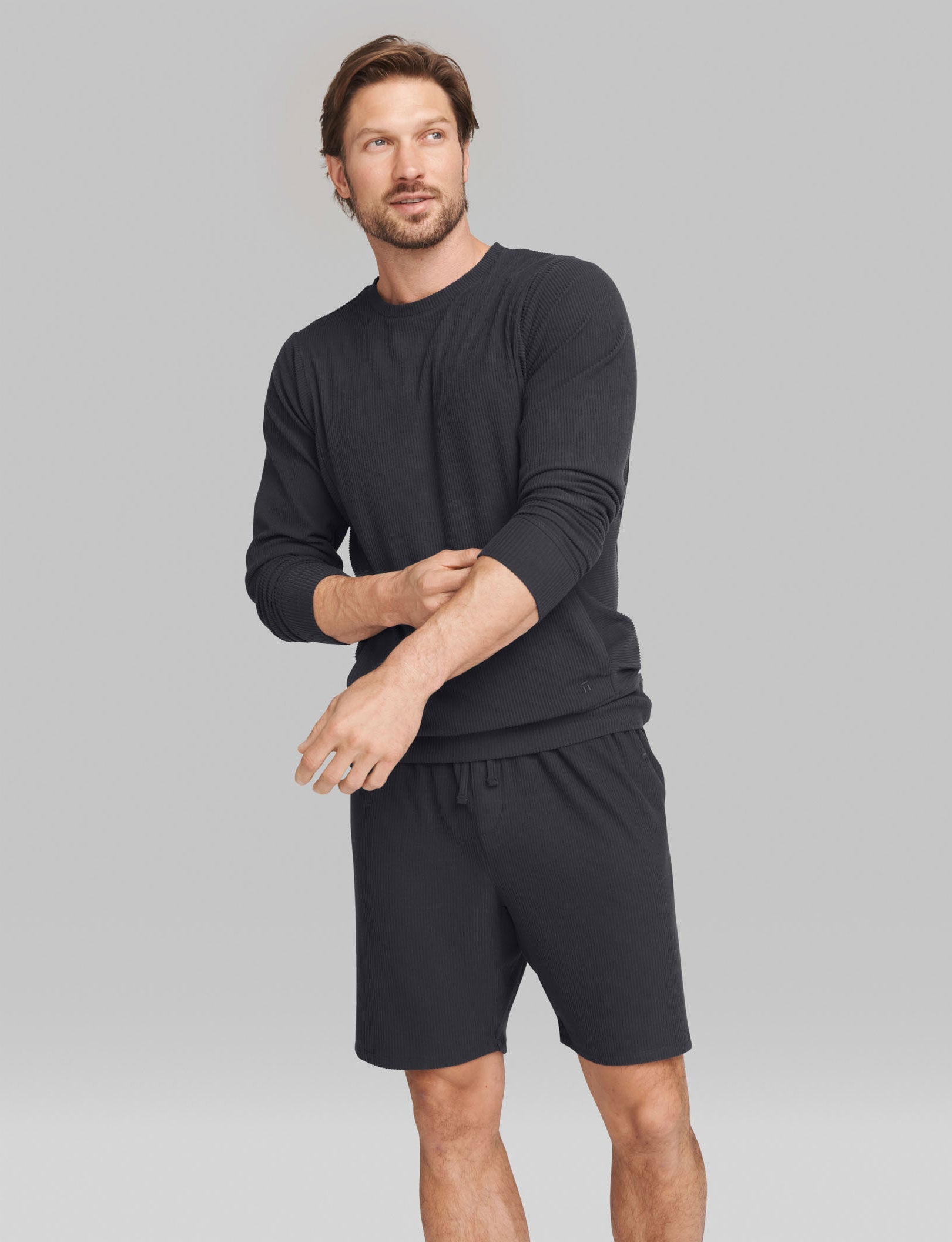 Zen Ribbed Short::Phantom