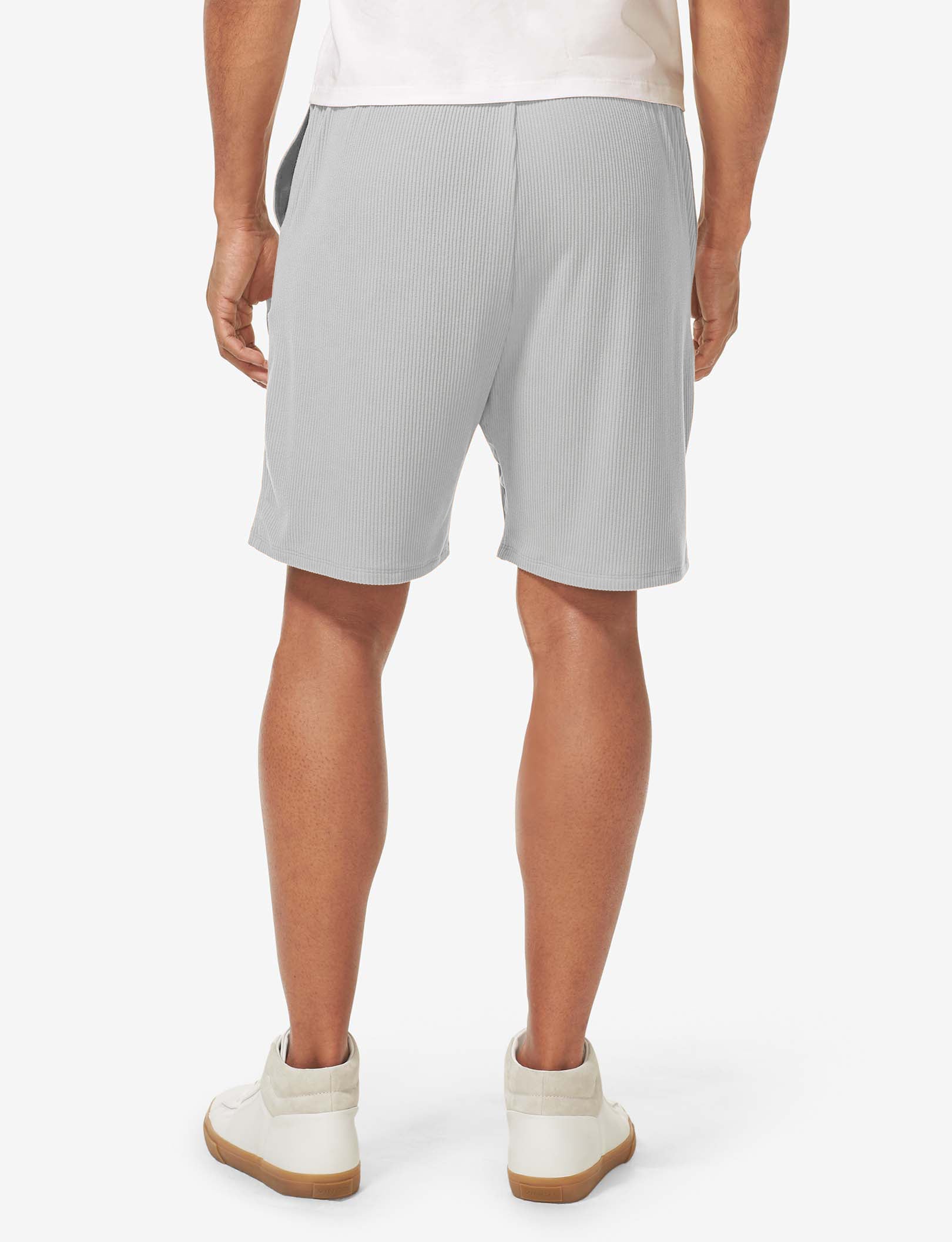 Zen Ribbed Short::Mirage Gray