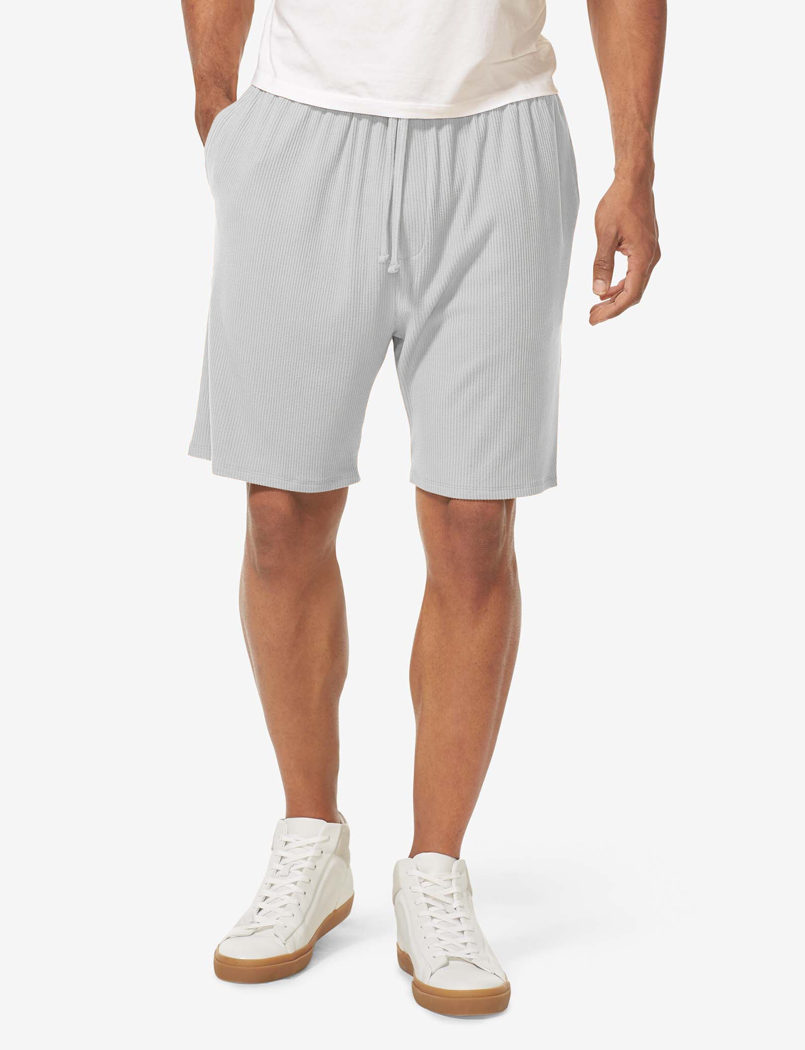 Zen Ribbed Short::Mirage Gray