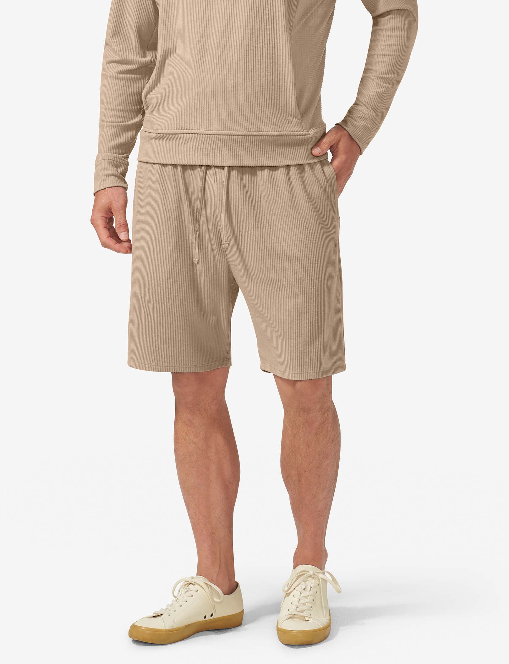 Zen Ribbed Short::Driftwood